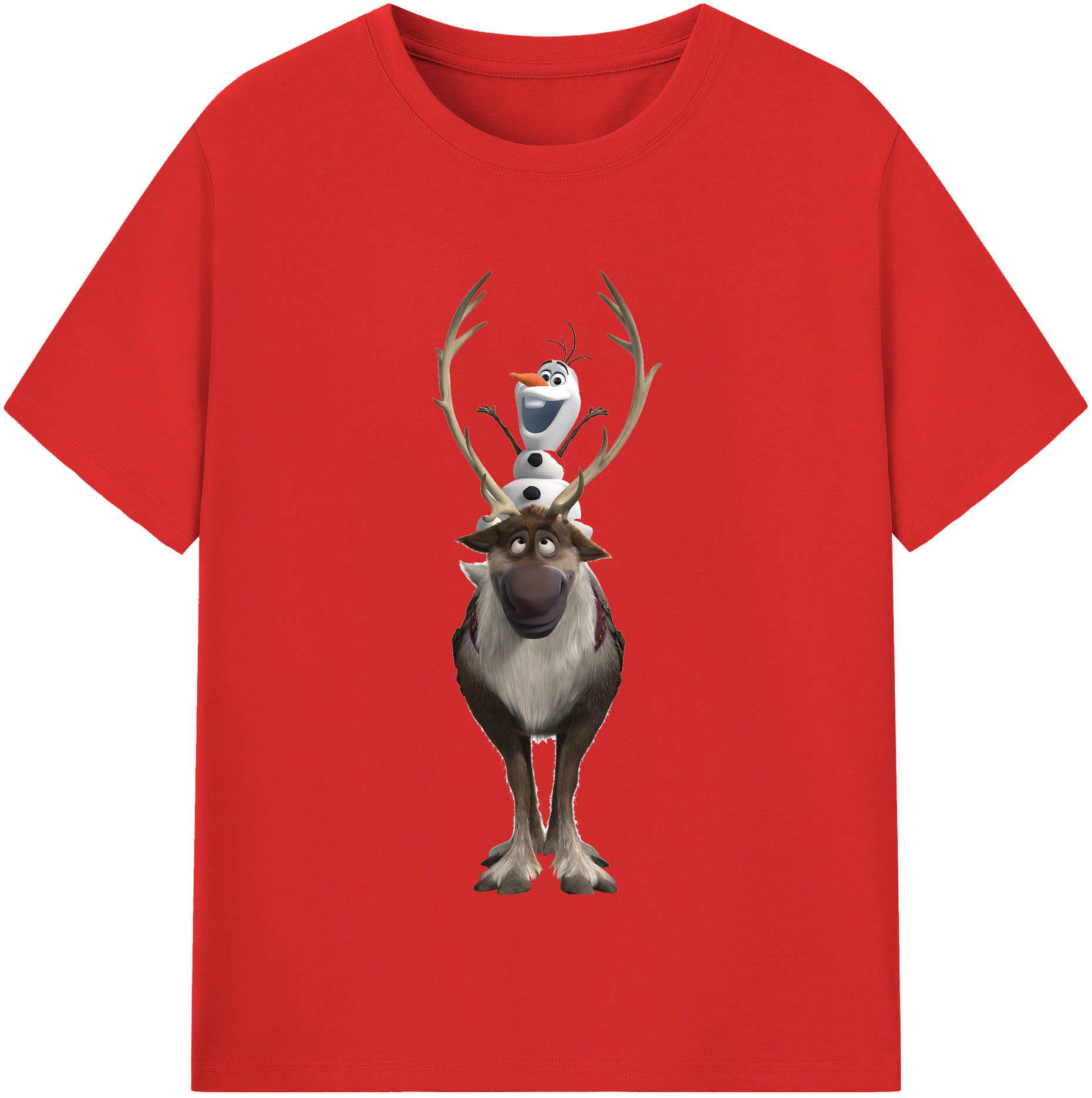 （画像用） アナと雪の女王 アンナ エルサ Frozen Anna Elsa 綿100％半袖Tシャツ（フロントプリント）
