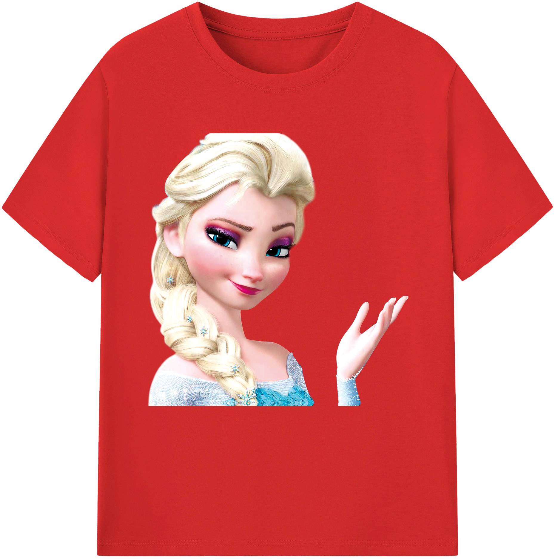 （画像用） アナと雪の女王 アンナ エルサ Frozen Anna Elsa 綿100％半袖Tシャツ（フロントプリント）