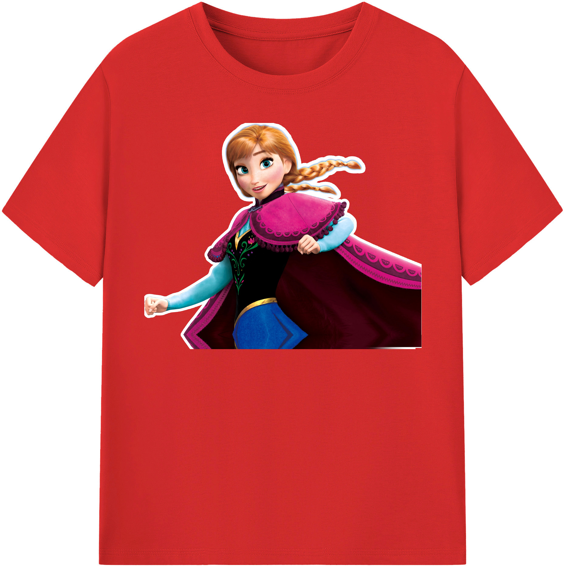 （画像用） アナと雪の女王 アンナ エルサ Frozen Anna Elsa 綿100％半袖Tシャツ（フロントプリント）