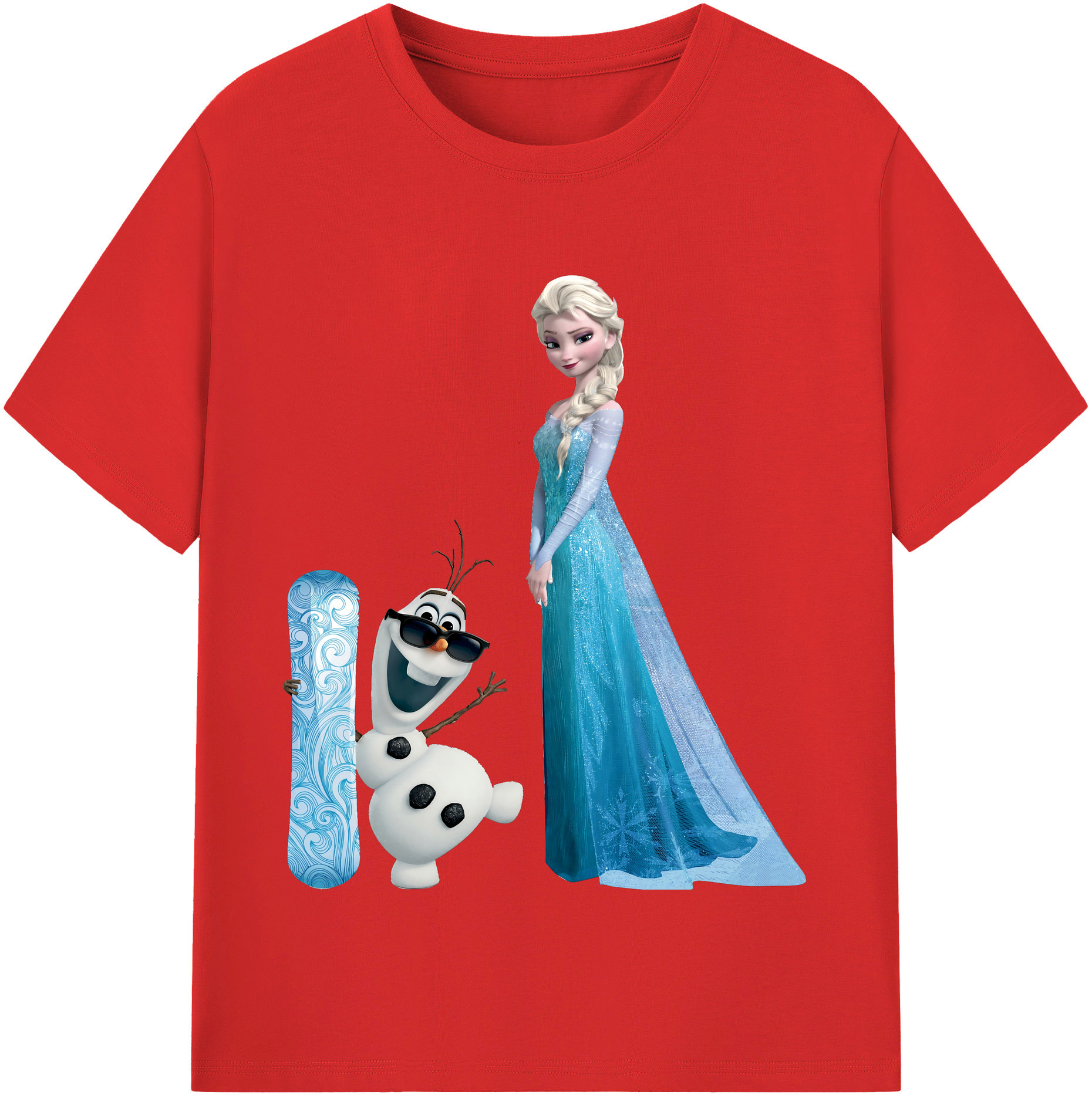 （画像用） アナと雪の女王 アンナ エルサ Frozen Anna Elsa 綿100％半袖Tシャツ（フロントプリント）