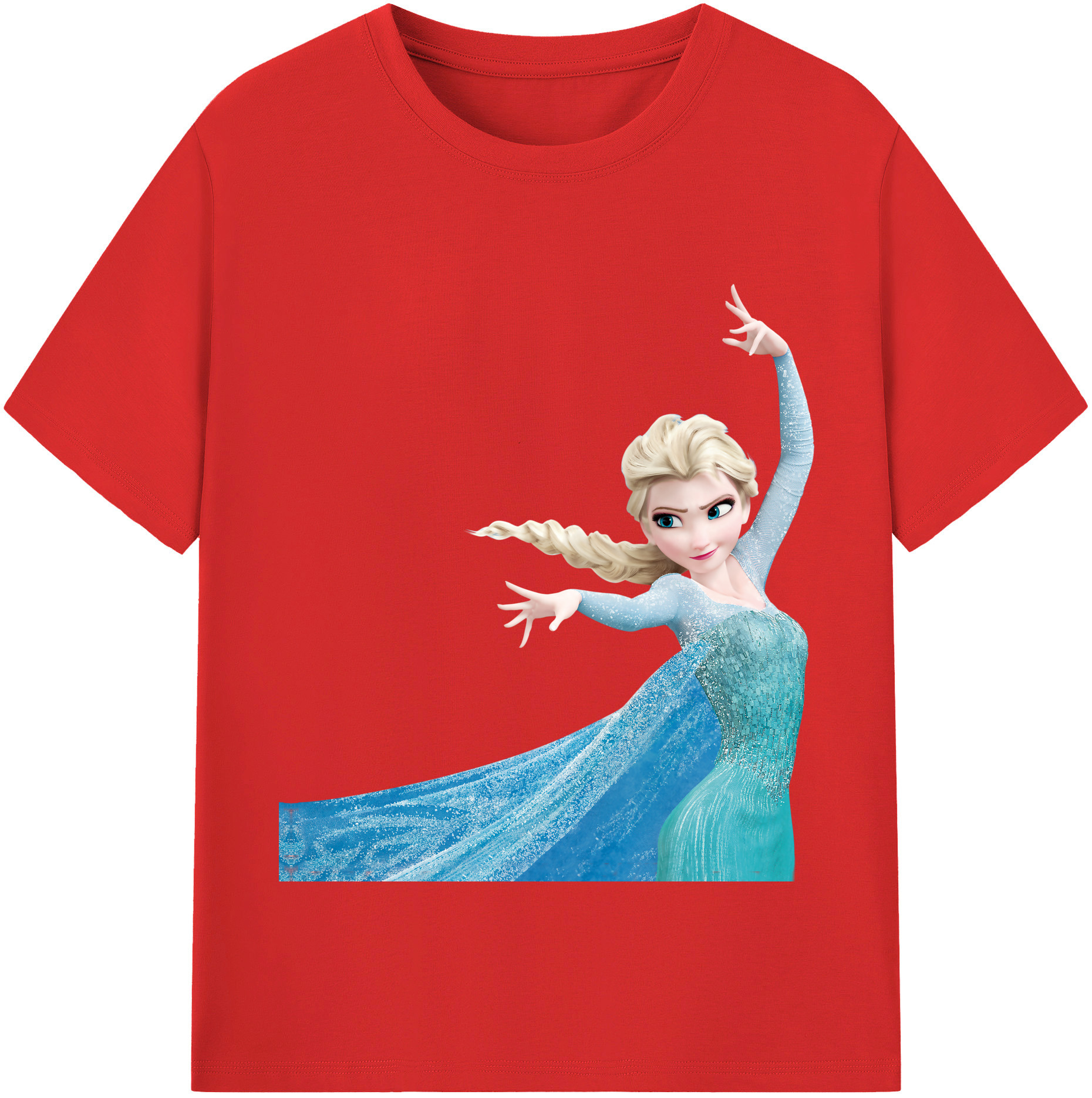 （画像用） アナと雪の女王 アンナ エルサ Frozen Anna Elsa 綿100％半袖Tシャツ（フロントプリント）