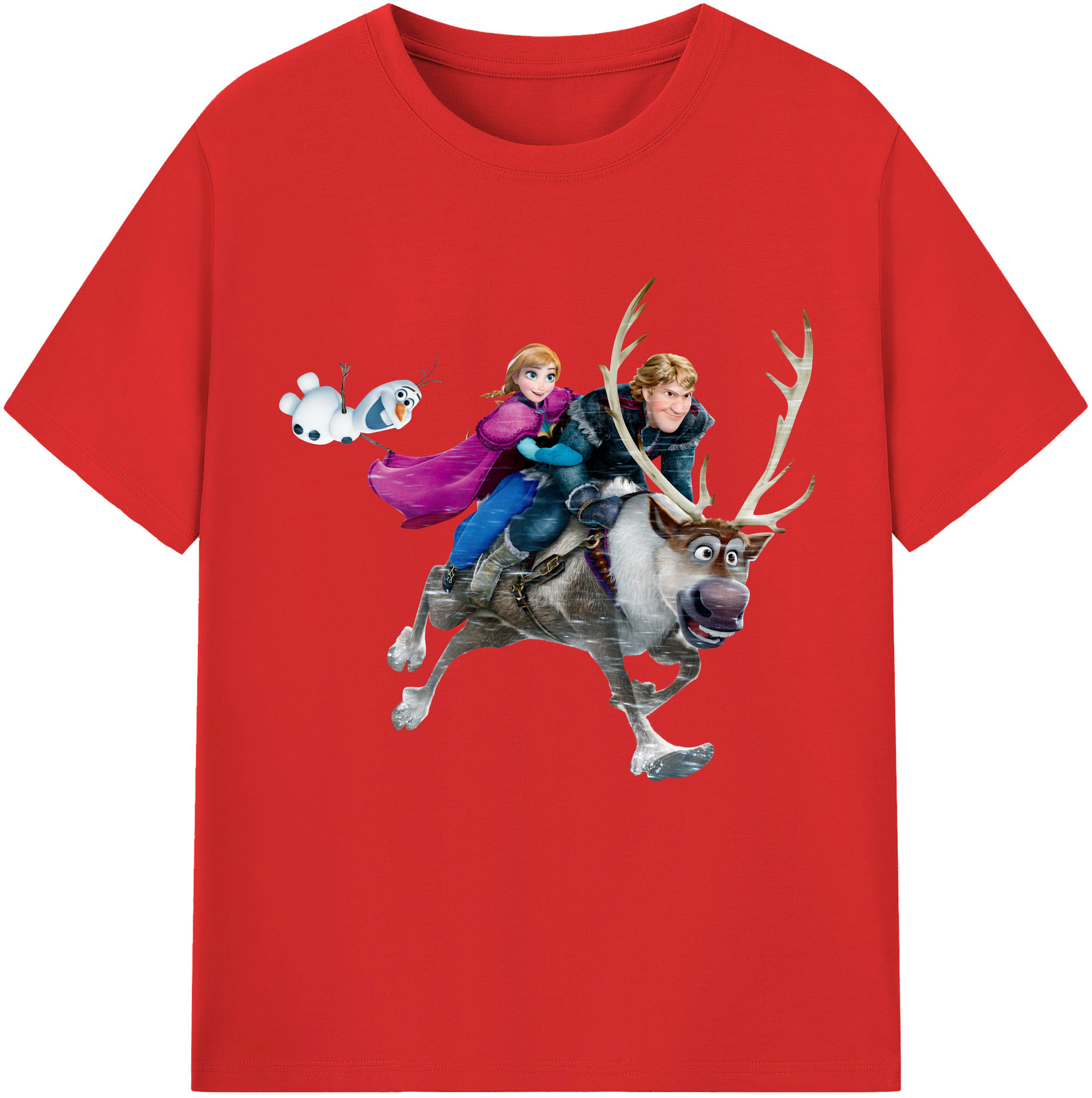 （画像用） アナと雪の女王 アンナ エルサ Frozen Anna Elsa 綿100％半袖Tシャツ（フロントプリント）