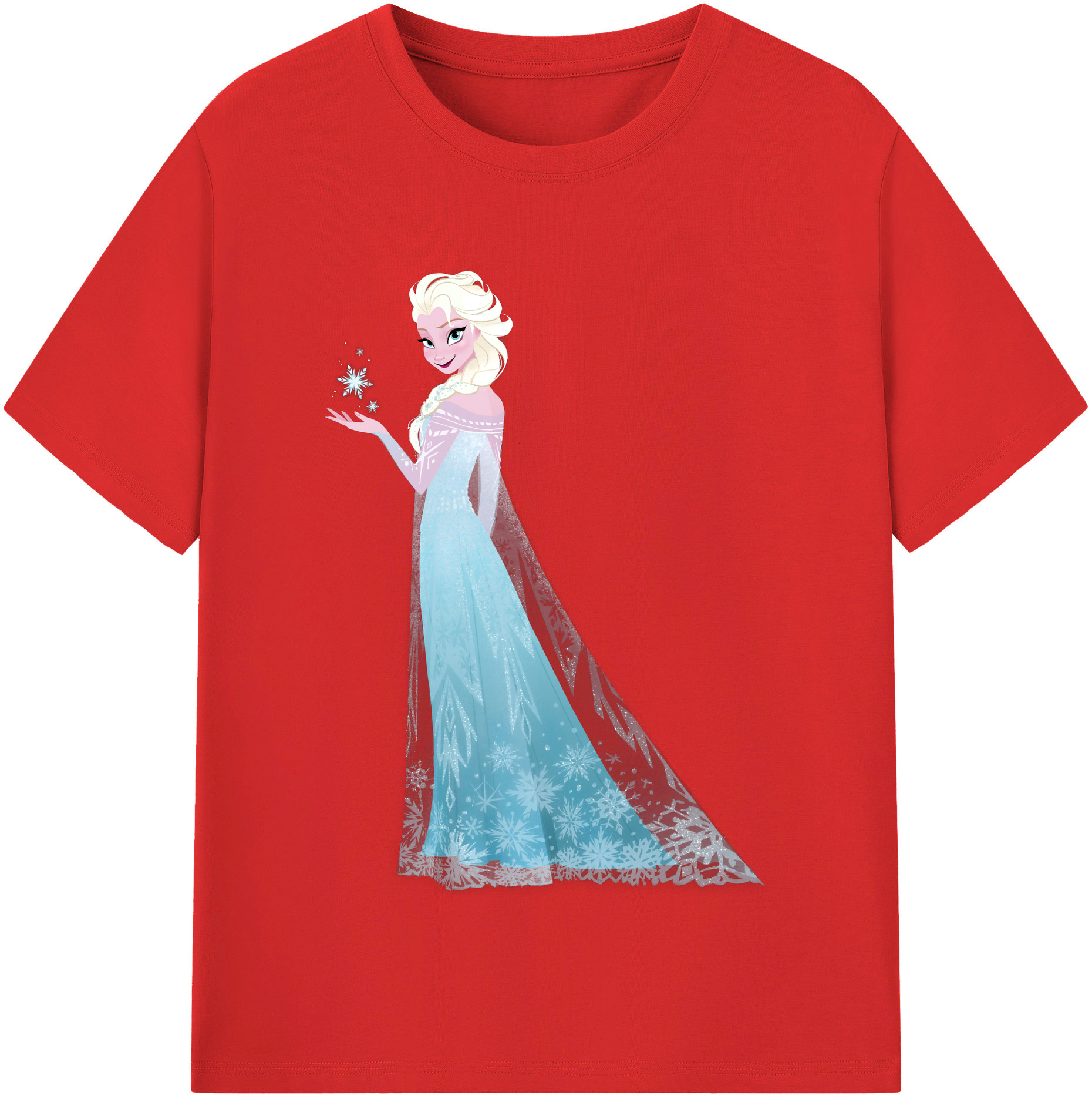 （画像用） アナと雪の女王 アンナ エルサ Frozen Anna Elsa 綿100％半袖Tシャツ（フロントプリント）