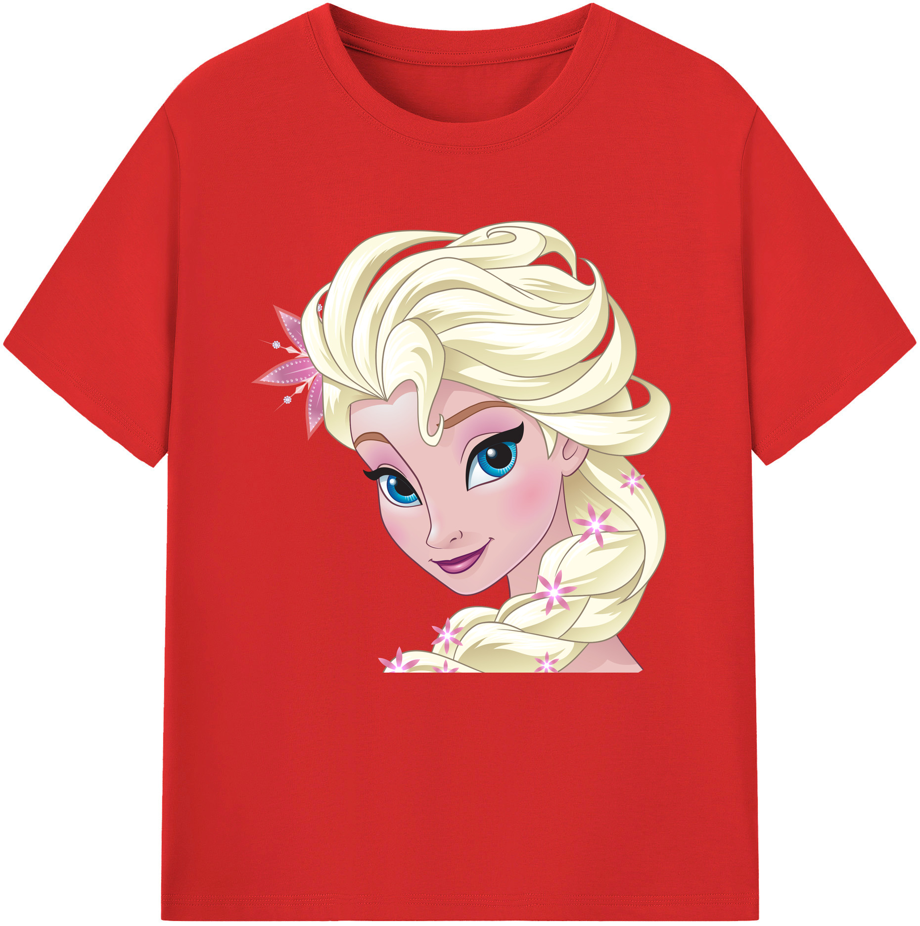 （画像用） アナと雪の女王 アンナ エルサ Frozen Anna Elsa 綿100％半袖Tシャツ（フロントプリント）