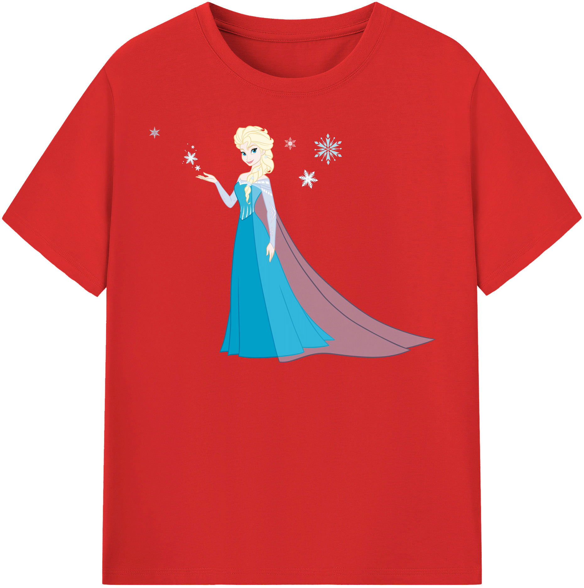 （画像用） アナと雪の女王 アンナ エルサ Frozen Anna Elsa 綿100％半袖Tシャツ（フロントプリント）