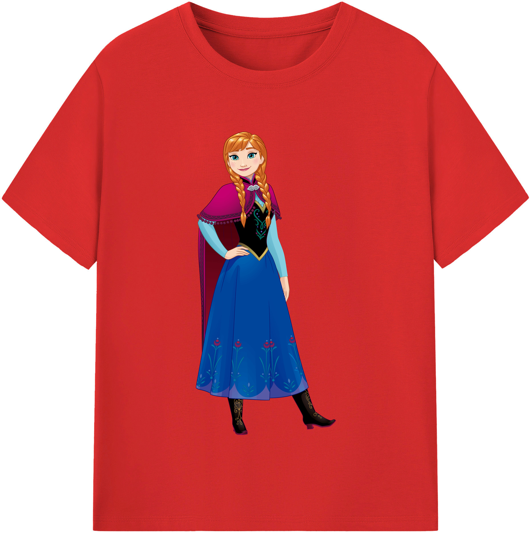 （画像用） アナと雪の女王 アンナ エルサ Frozen Anna Elsa 綿100％半袖Tシャツ（フロントプリント）