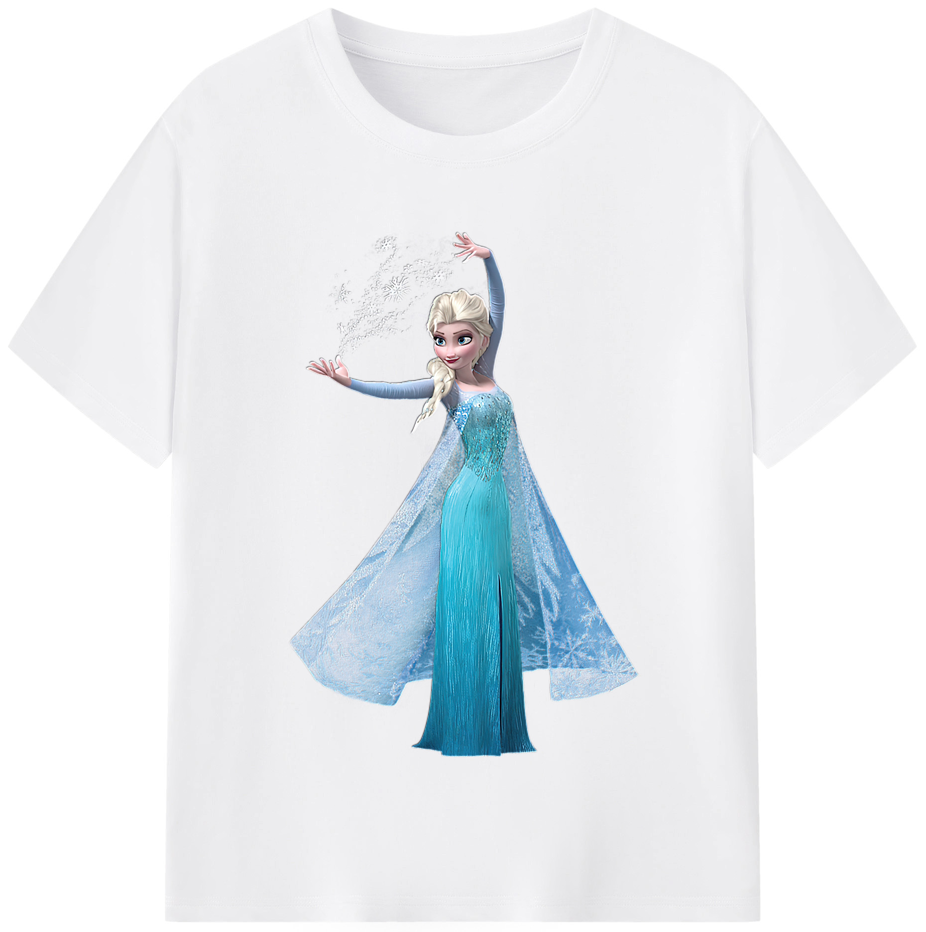 （画像用） アナと雪の女王 アンナ エルサ Frozen Anna Elsa 綿100％半袖Tシャツ（フロントプリント）