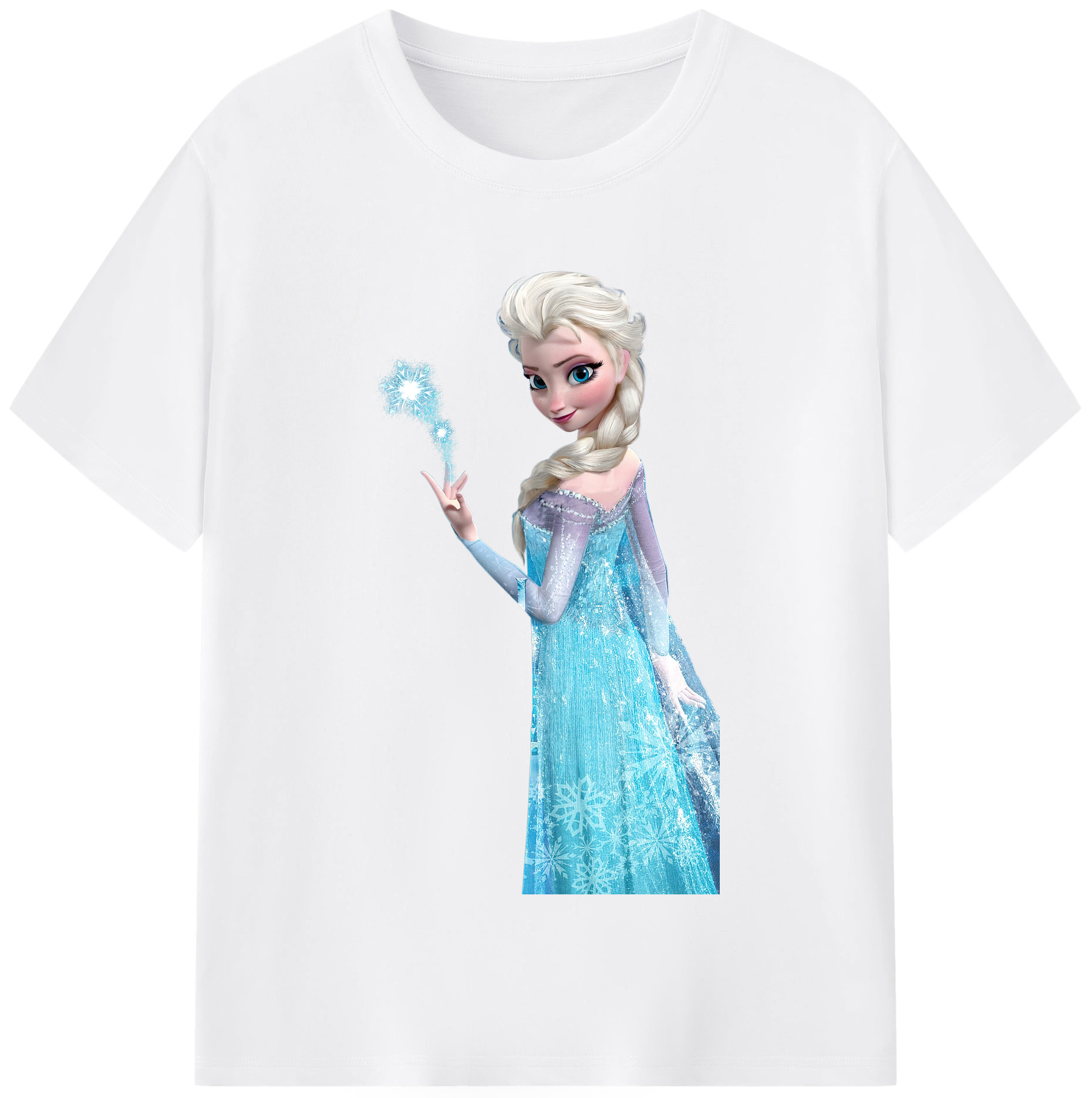 （画像用） アナと雪の女王 アンナ エルサ Frozen Anna Elsa 綿100％半袖Tシャツ（フロントプリント）