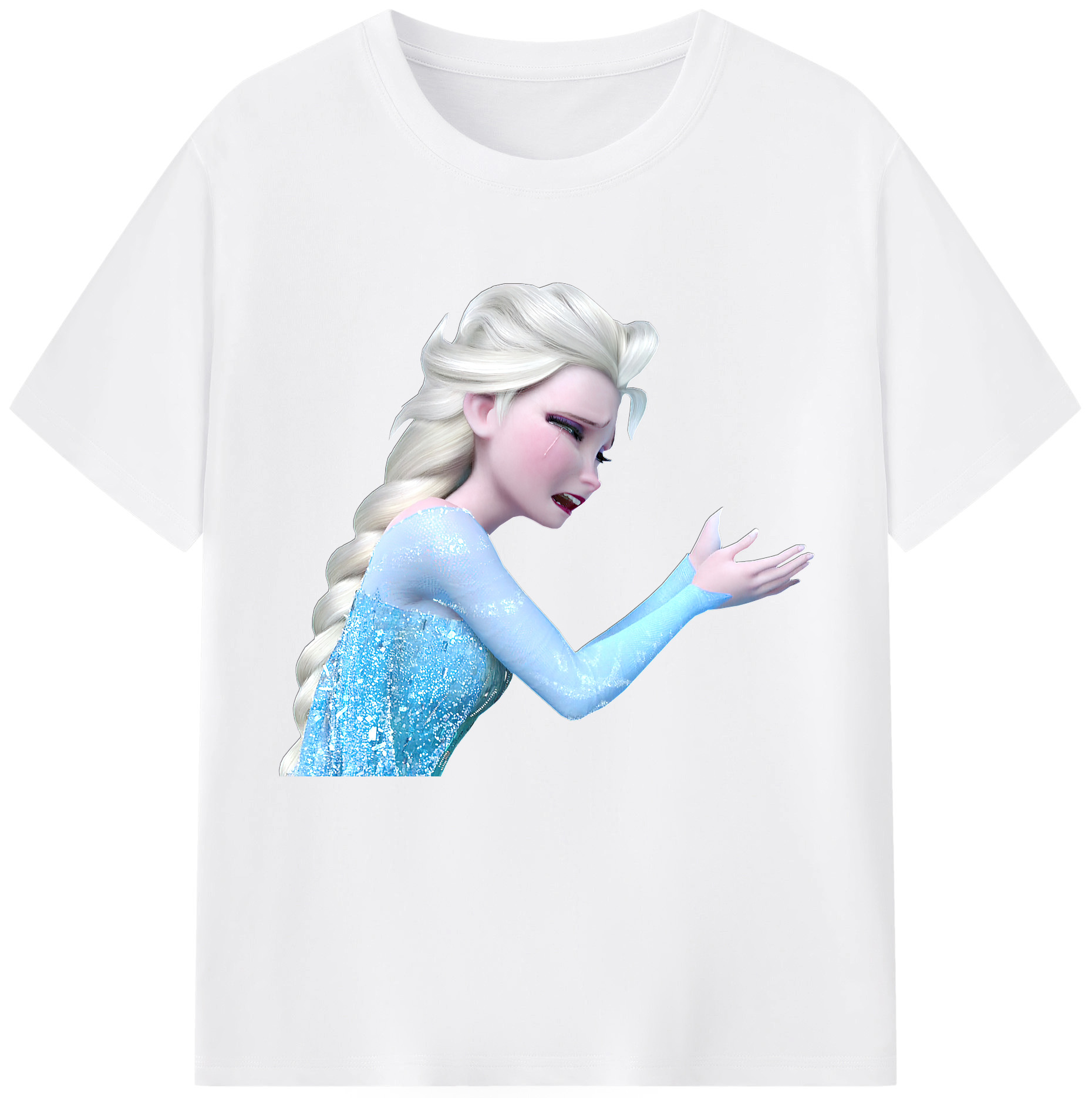 （画像用） アナと雪の女王 アンナ エルサ Frozen Anna Elsa 綿100％半袖Tシャツ（フロントプリント）