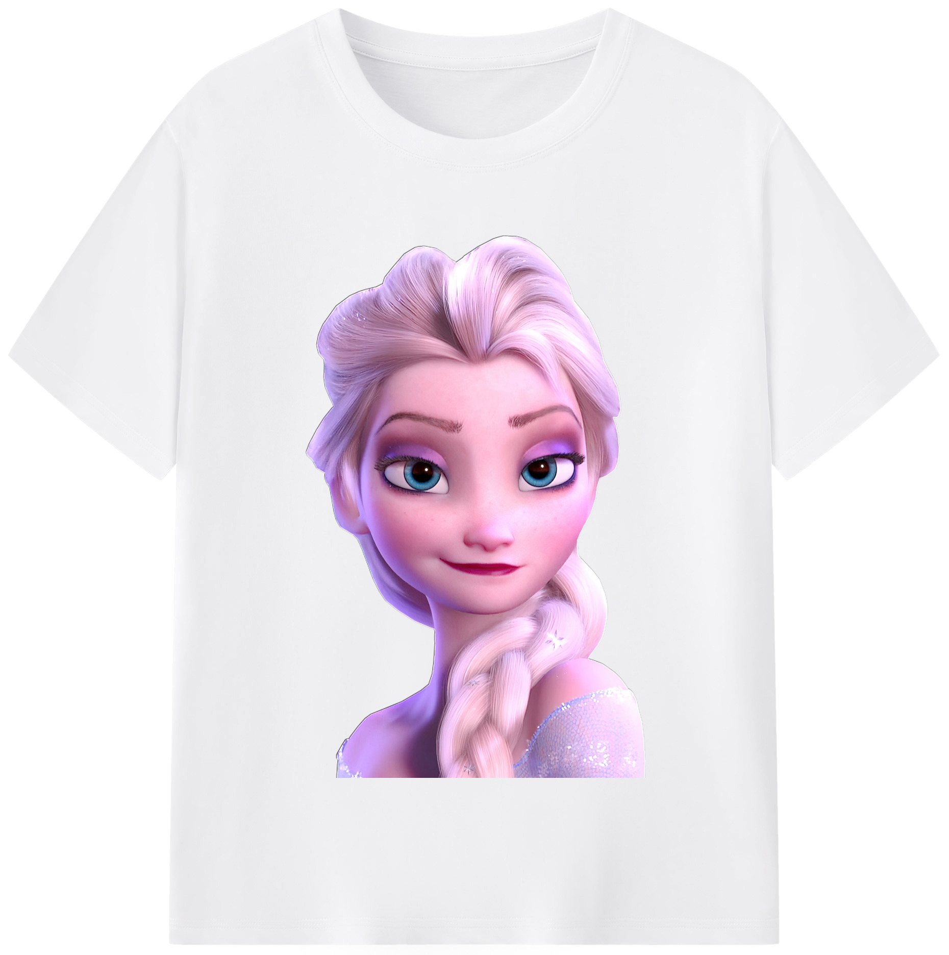 （画像用） アナと雪の女王 アンナ エルサ Frozen Anna Elsa 綿100％半袖Tシャツ（フロントプリント）