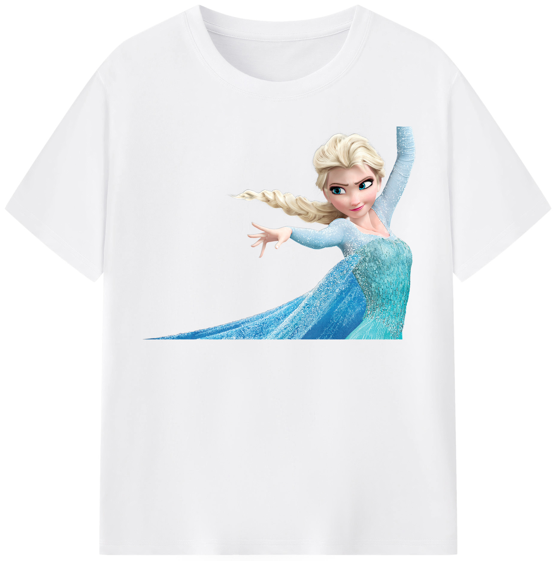 （画像用） アナと雪の女王 アンナ エルサ Frozen Anna Elsa 綿100％半袖Tシャツ（フロントプリント）