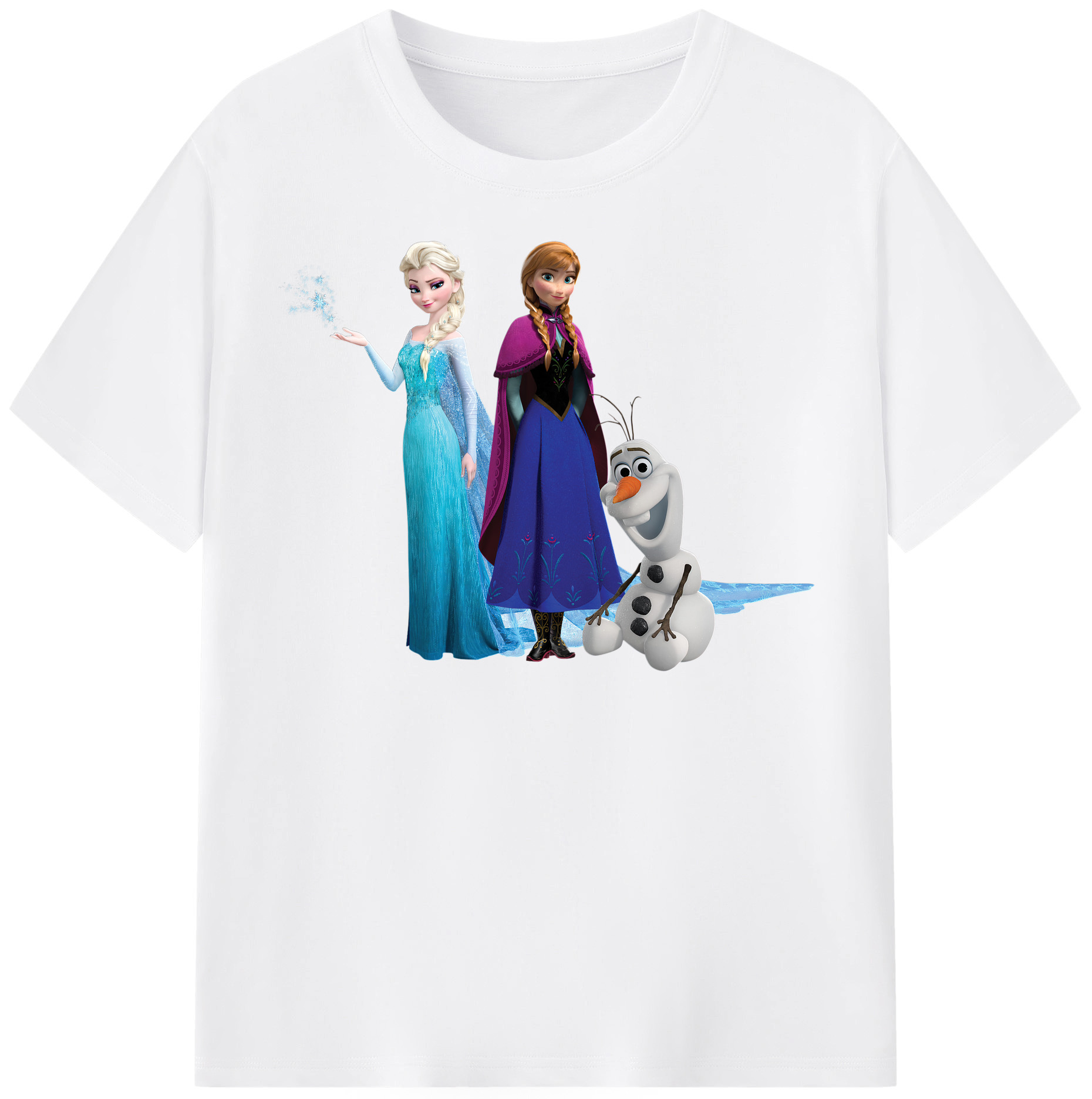 （画像用） アナと雪の女王 アンナ エルサ Frozen Anna Elsa 綿100％半袖Tシャツ（フロントプリント）