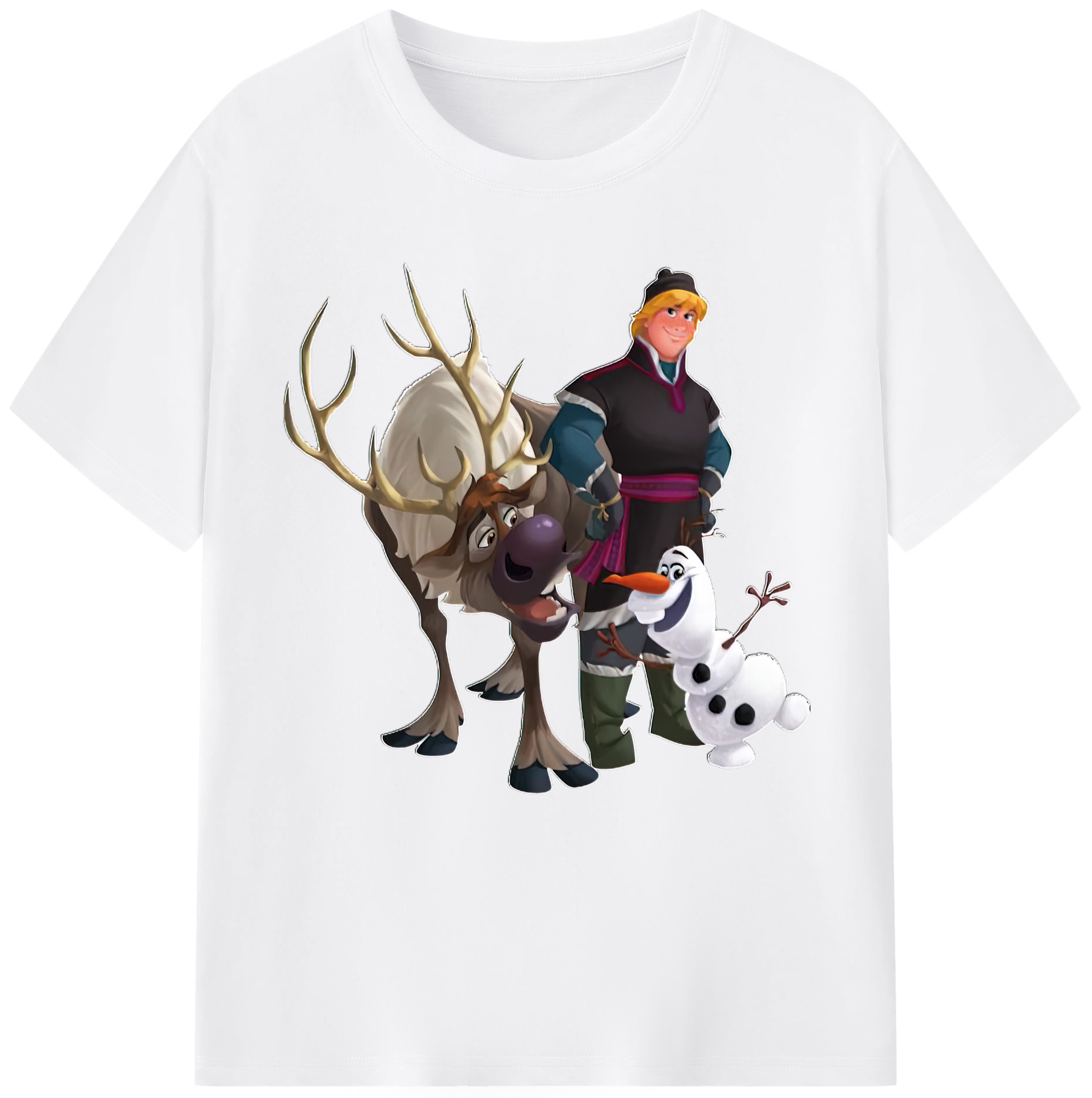 （画像用） アナと雪の女王 アンナ エルサ Frozen Anna Elsa 綿100％半袖Tシャツ（フロントプリント）