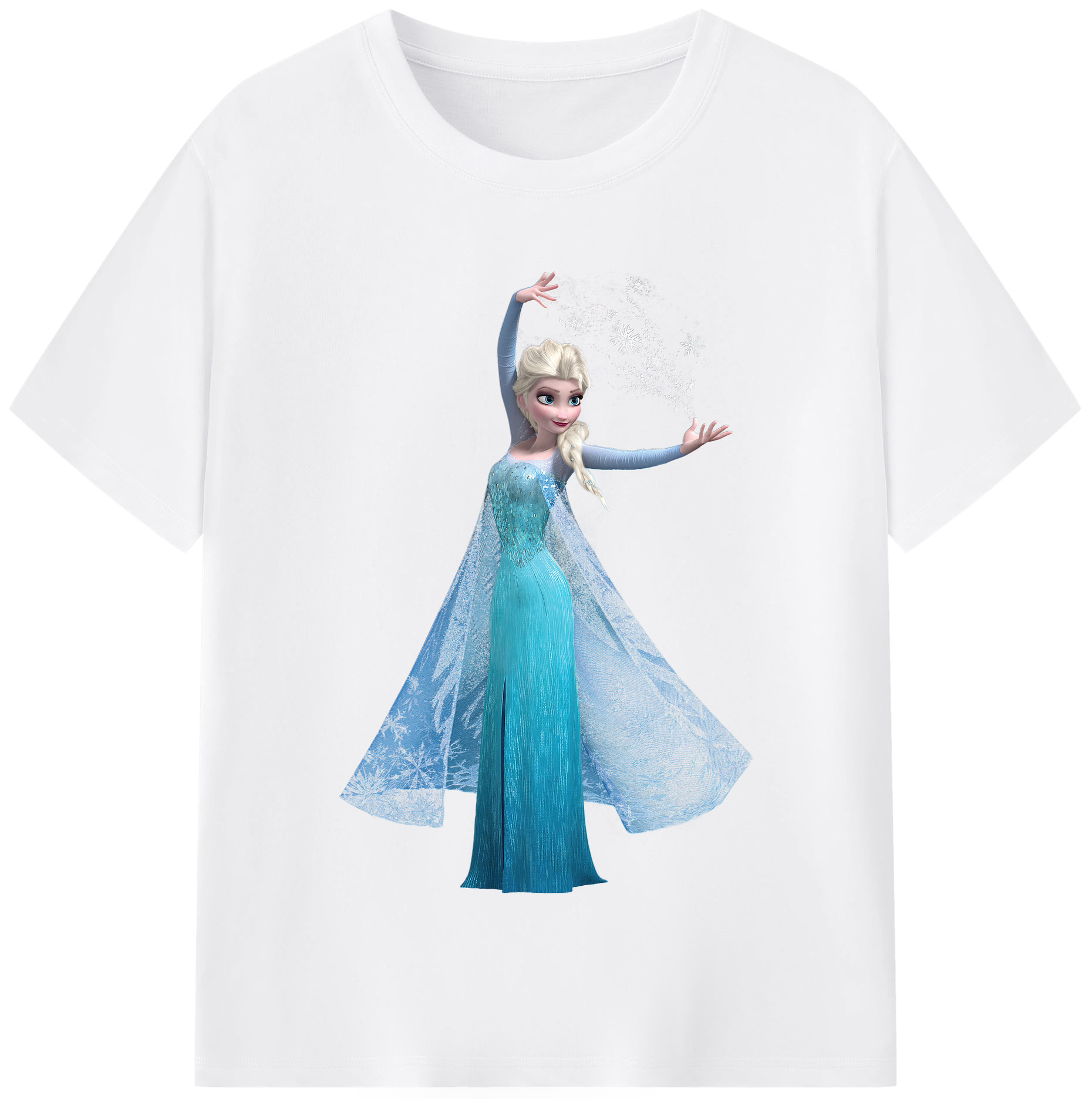 （画像用） アナと雪の女王 アンナ エルサ Frozen Anna Elsa 綿100％半袖Tシャツ（フロントプリント）
