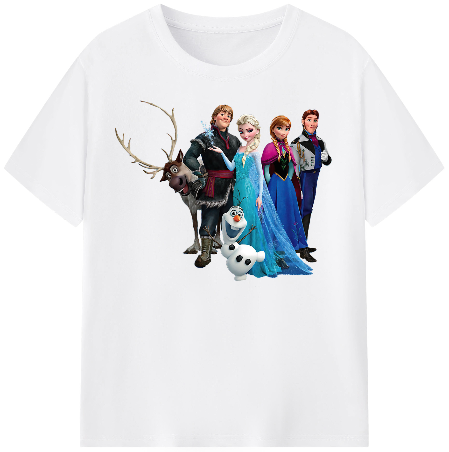 （画像用） アナと雪の女王 アンナ エルサ Frozen Anna Elsa 綿100％半袖Tシャツ（フロントプリント）