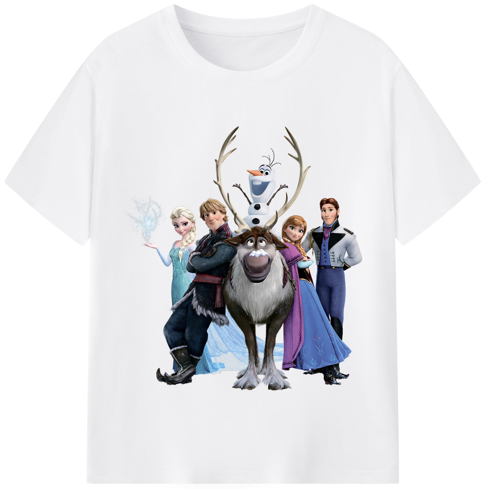 （画像用） アナと雪の女王 アンナ エルサ Frozen Anna Elsa 綿100％半袖Tシャツ（フロントプリント）