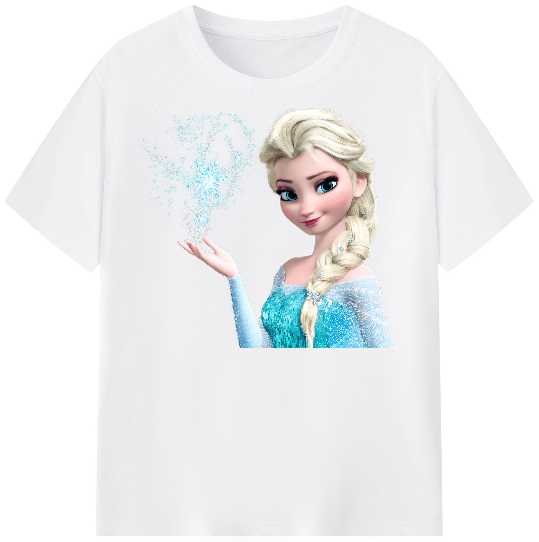 （画像用） アナと雪の女王 アンナ エルサ Frozen Anna Elsa 綿100％半袖Tシャツ（フロントプリント）