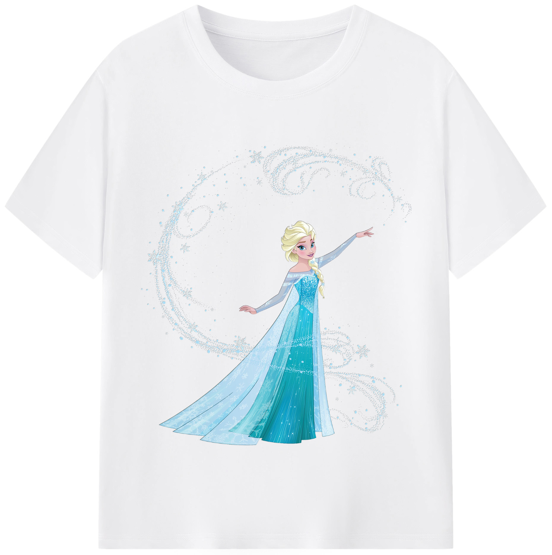 （画像用） アナと雪の女王 アンナ エルサ Frozen Anna Elsa 綿100％半袖Tシャツ（フロントプリント）