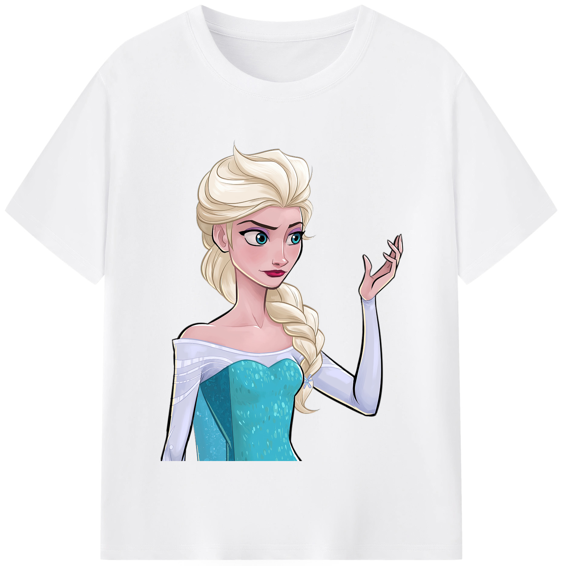 （画像用） アナと雪の女王 アンナ エルサ Frozen Anna Elsa 綿100％半袖Tシャツ（フロントプリント）