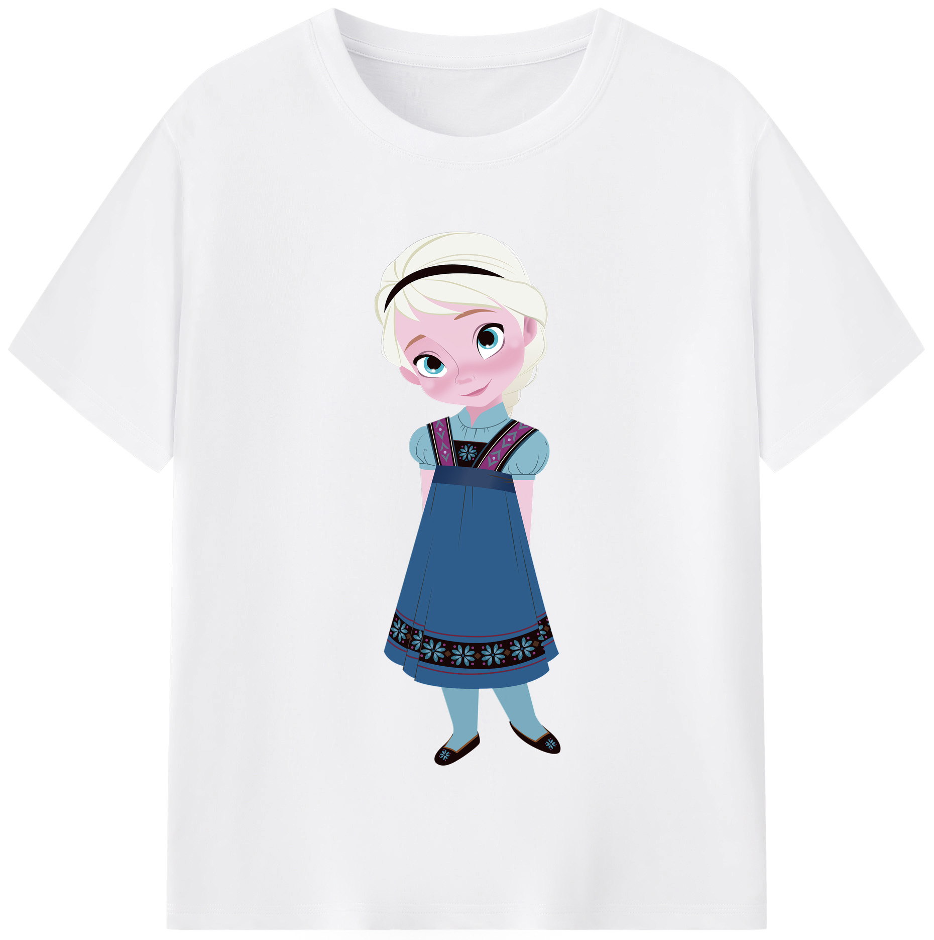 （画像用） アナと雪の女王 アンナ エルサ Frozen Anna Elsa 綿100％半袖Tシャツ（フロントプリント）