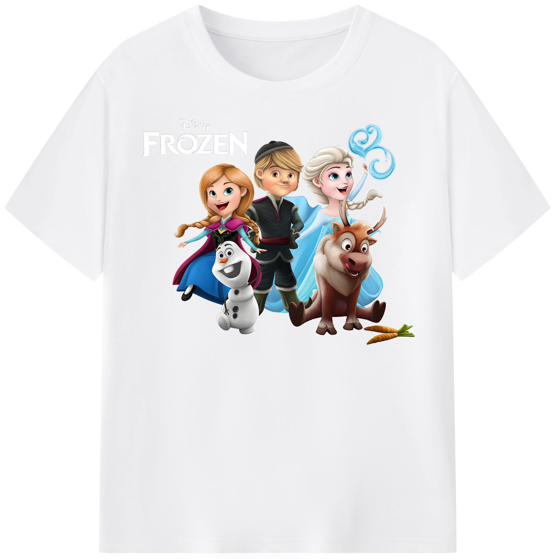 （画像用） アナと雪の女王 アンナ エルサ Frozen Anna Elsa 綿100％半袖Tシャツ（フロントプリント）