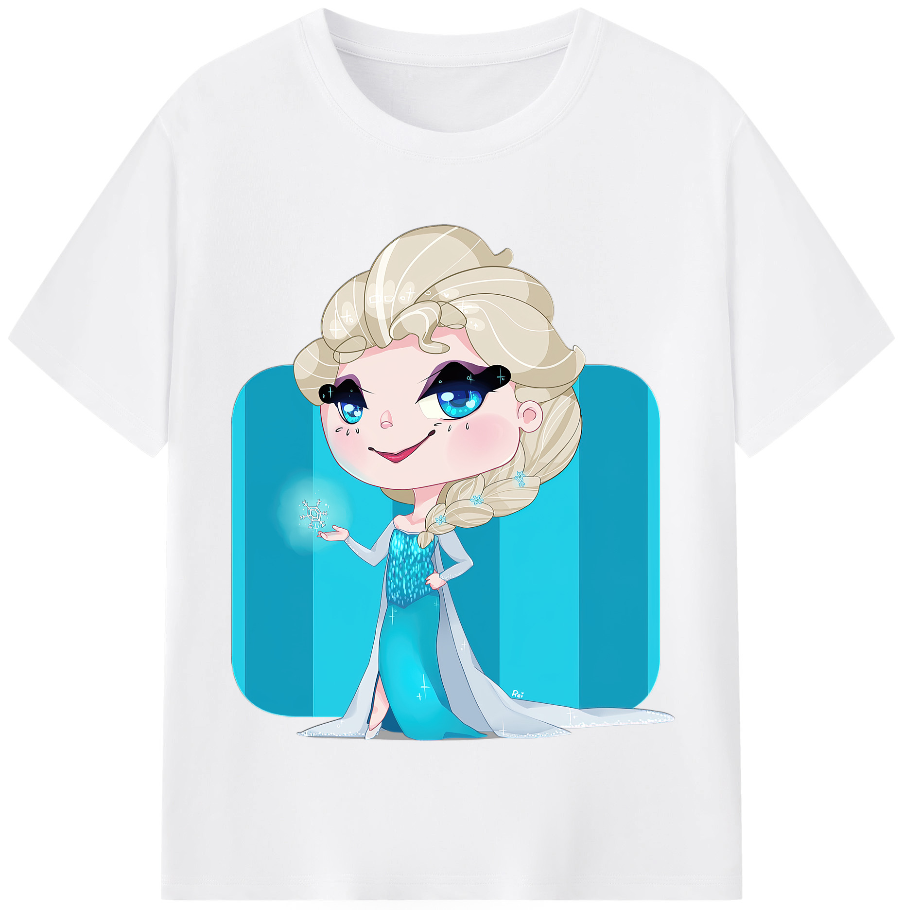 （画像用） アナと雪の女王 アンナ エルサ Frozen Anna Elsa 綿100％半袖Tシャツ（フロントプリント）