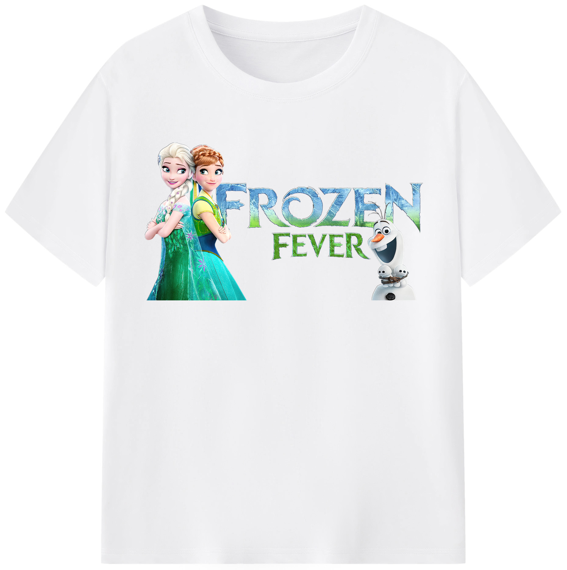 （画像用） アナと雪の女王 アンナ エルサ Frozen Anna Elsa 綿100％半袖Tシャツ（フロントプリント）
