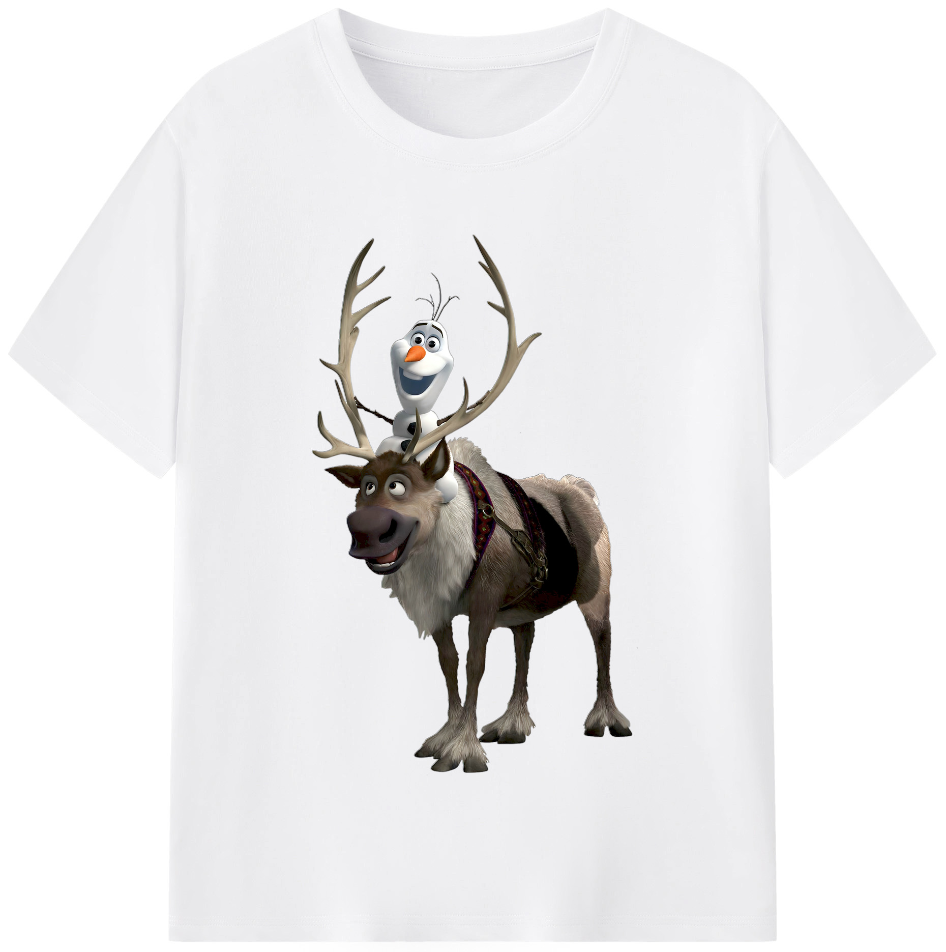 （画像用） アナと雪の女王 アンナ エルサ Frozen Anna Elsa 綿100％半袖Tシャツ（フロントプリント）