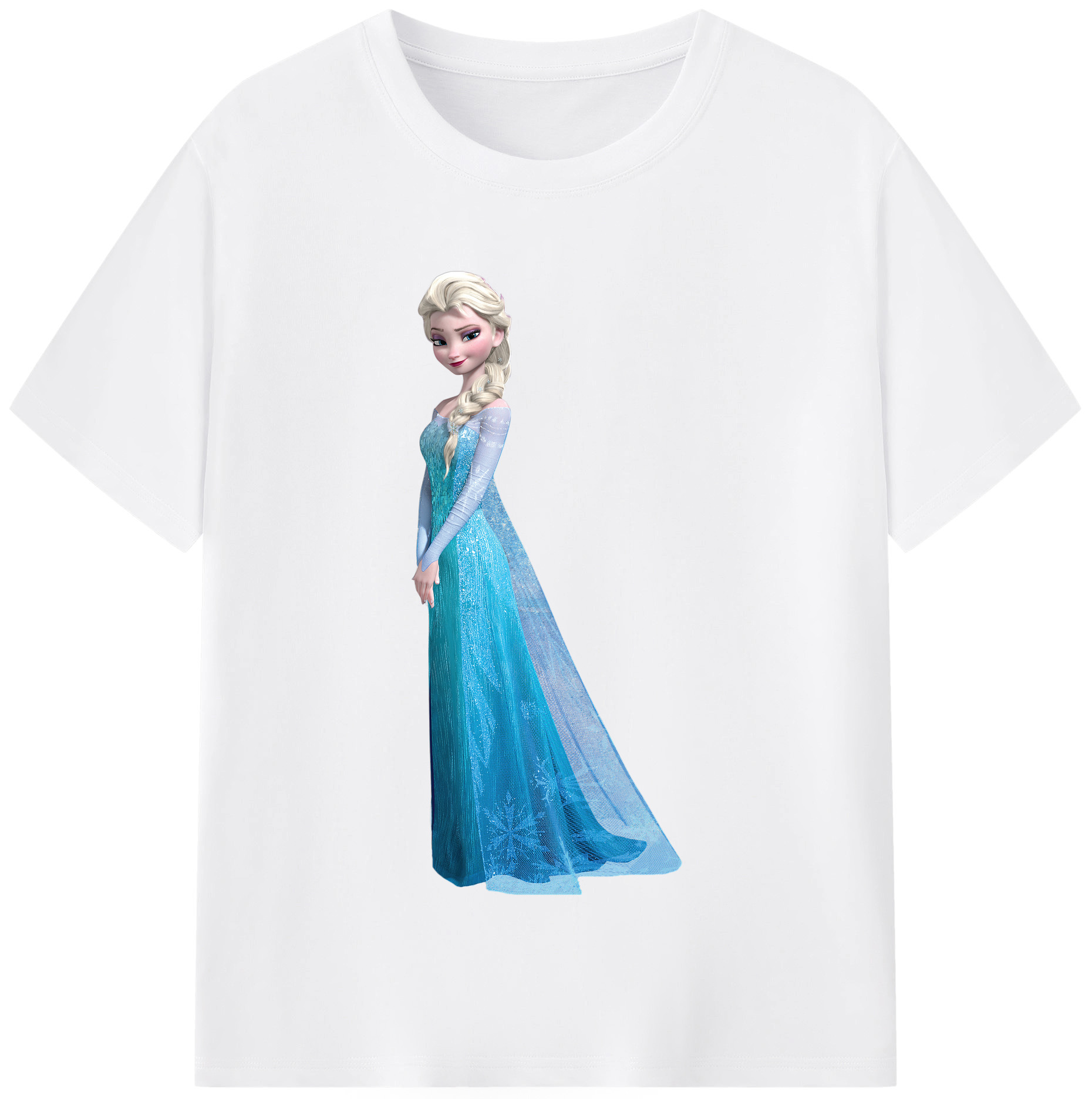 （画像用） アナと雪の女王 アンナ エルサ Frozen Anna Elsa 綿100％半袖Tシャツ（フロントプリント）