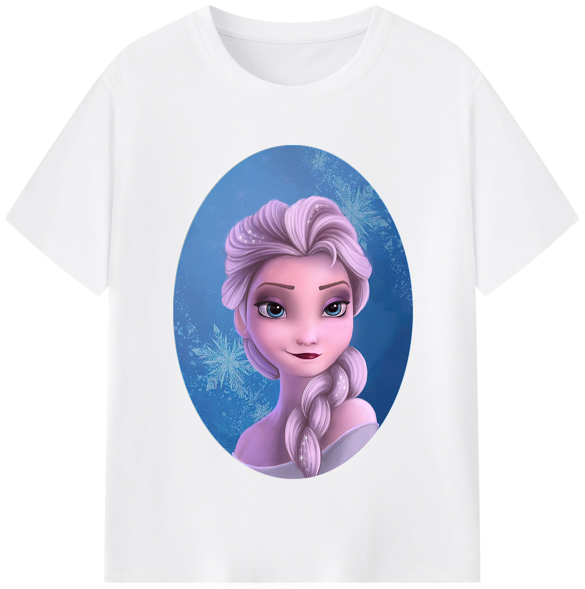 （画像用） アナと雪の女王 アンナ エルサ Frozen Anna Elsa 綿100％半袖Tシャツ（フロントプリント）