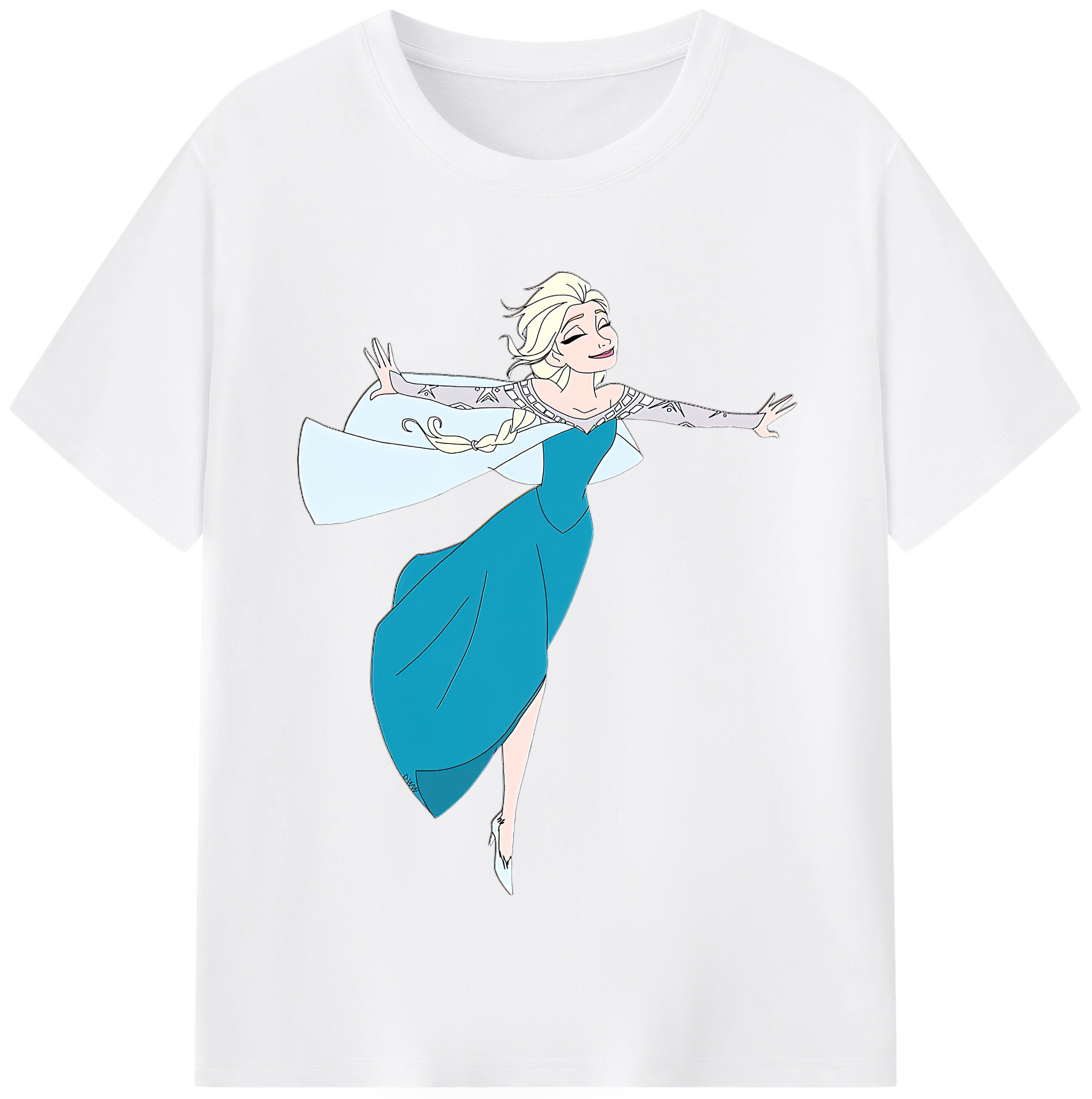 （画像用） アナと雪の女王 アンナ エルサ Frozen Anna Elsa 綿100％半袖Tシャツ（フロントプリント）