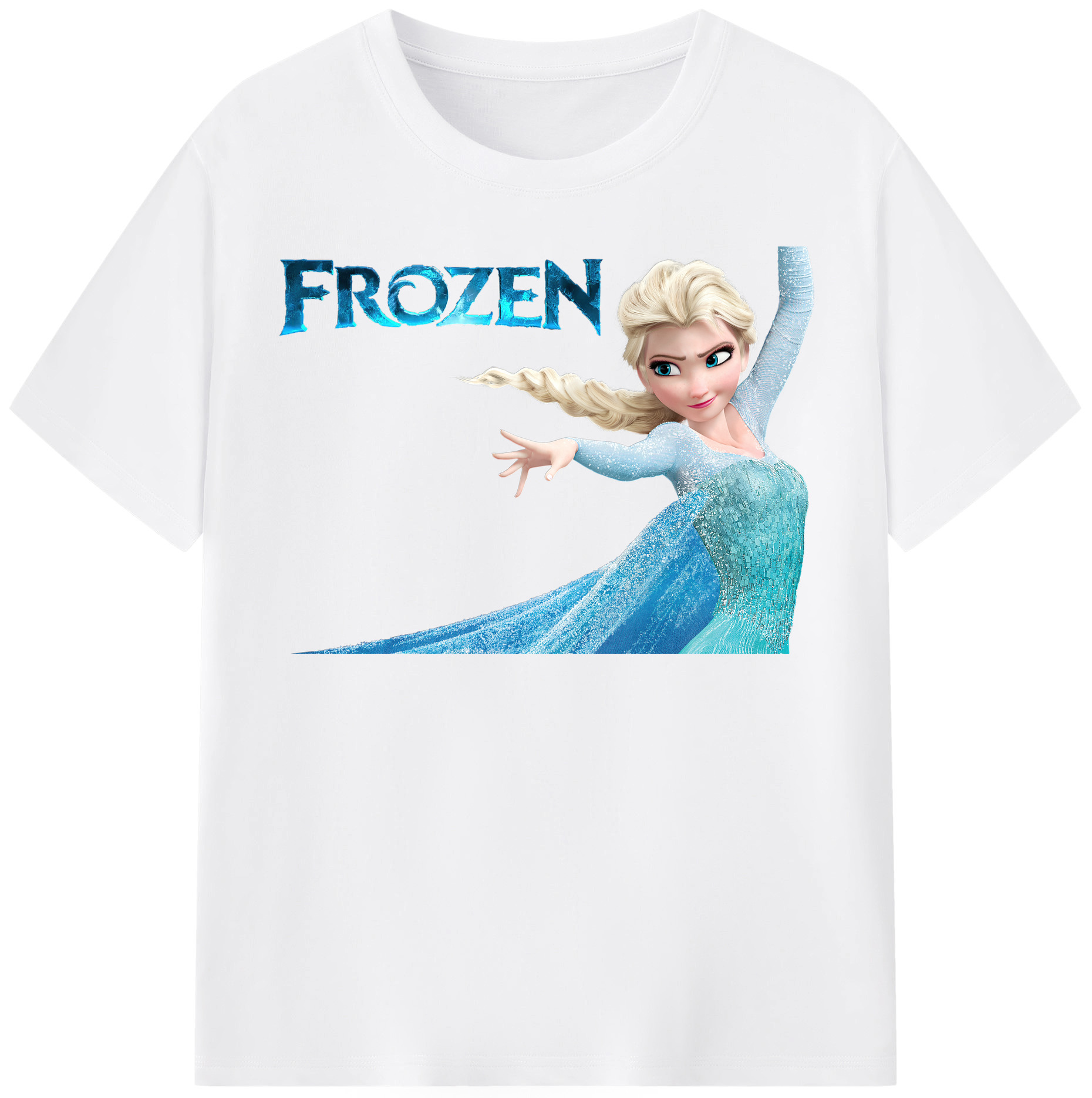 （画像用） アナと雪の女王 アンナ エルサ Frozen Anna Elsa 綿100％半袖Tシャツ（フロントプリント）