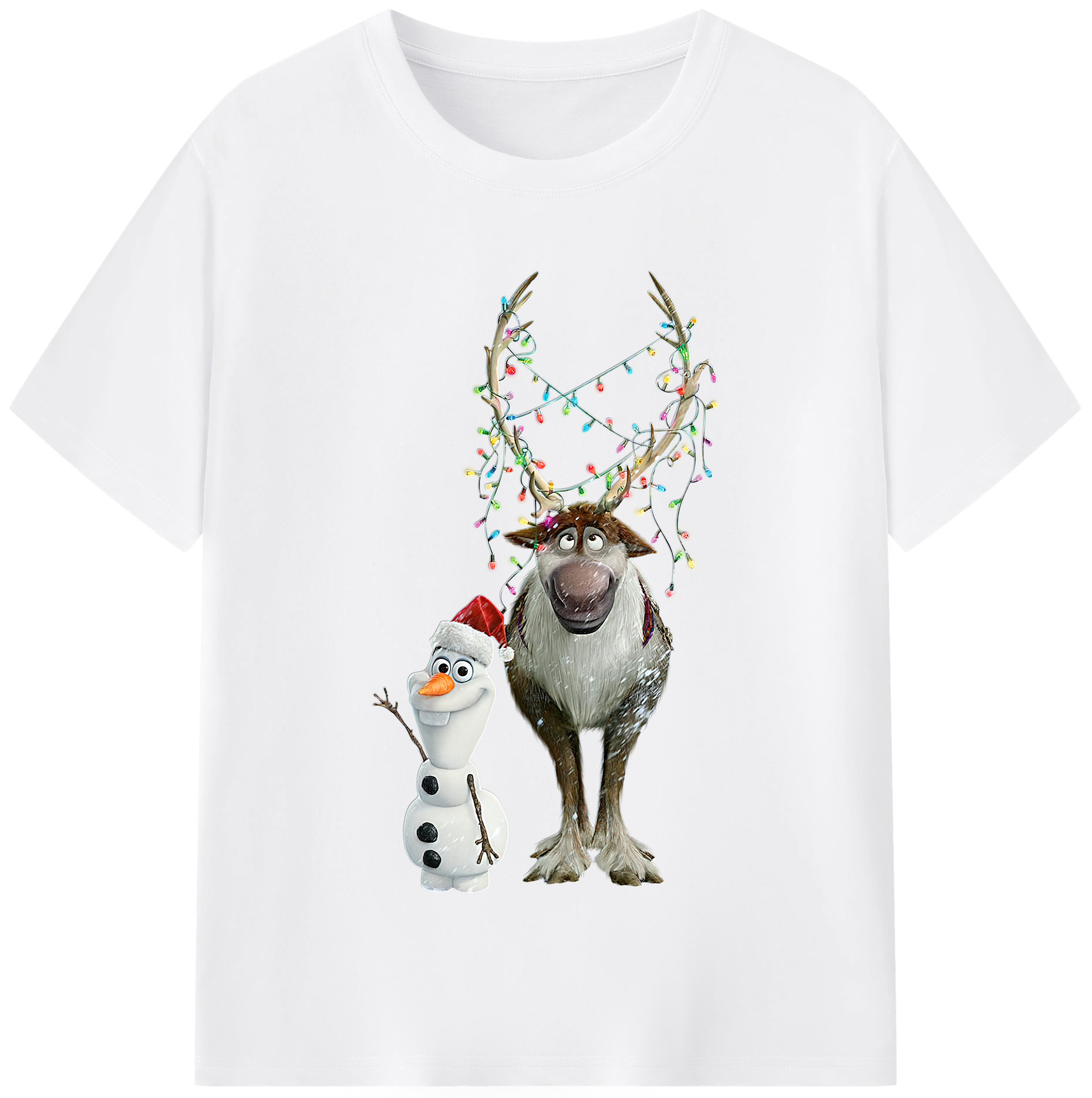 （画像用） アナと雪の女王 アンナ エルサ Frozen Anna Elsa 綿100％半袖Tシャツ（フロントプリント）