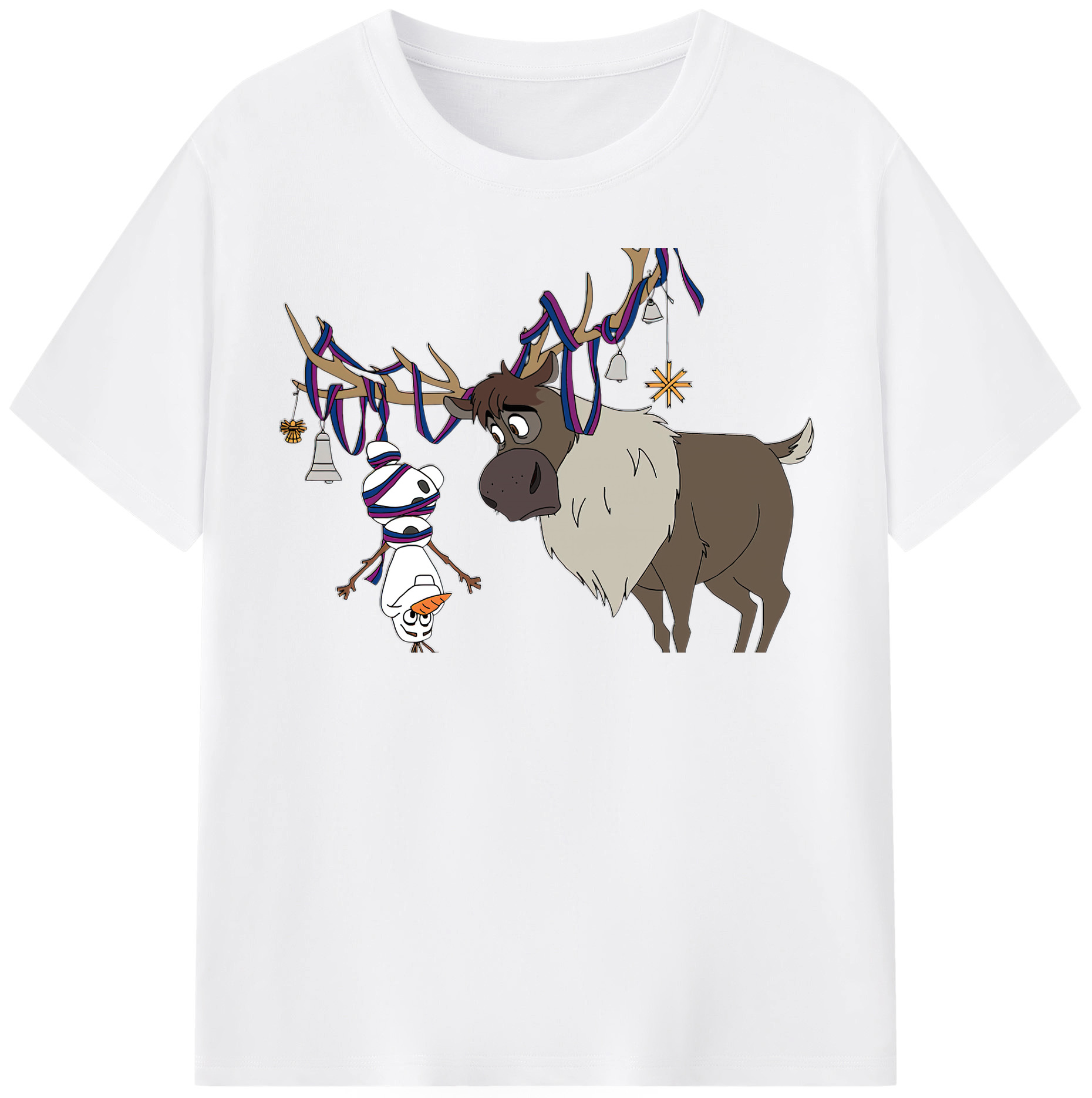 （画像用） アナと雪の女王 アンナ エルサ Frozen Anna Elsa 綿100％半袖Tシャツ（フロントプリント）