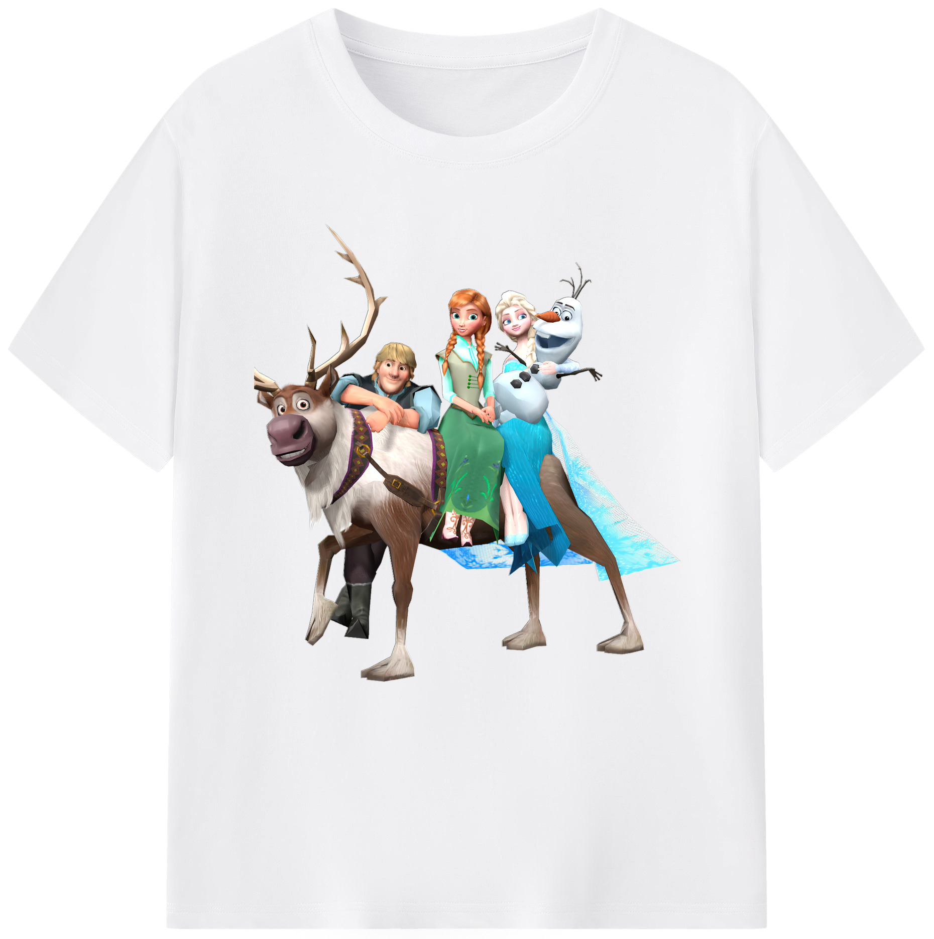 （画像用） アナと雪の女王 アンナ エルサ Frozen Anna Elsa 綿100％半袖Tシャツ（フロントプリント）