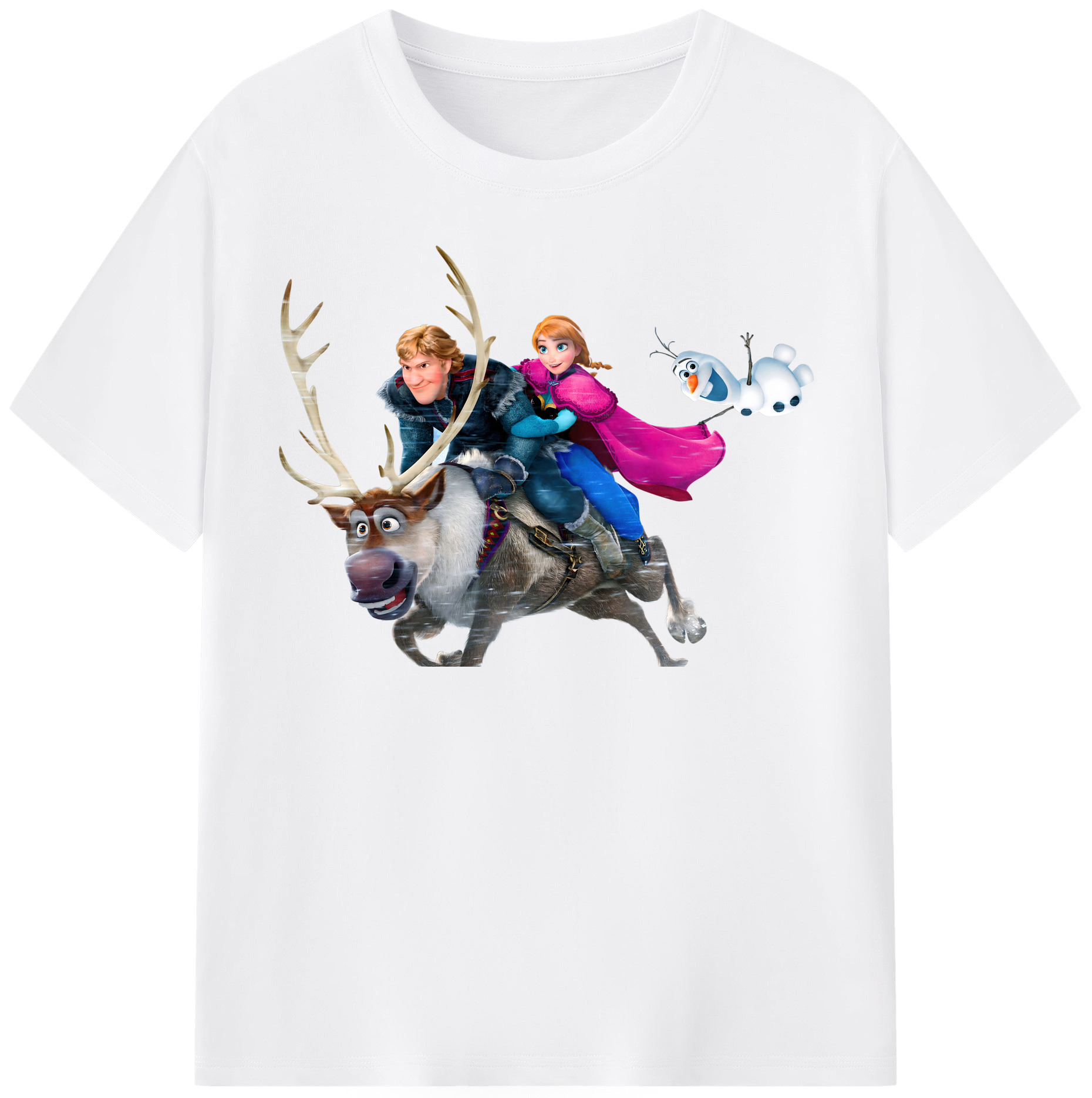 （画像用） アナと雪の女王 アンナ エルサ Frozen Anna Elsa 綿100％半袖Tシャツ（フロントプリント）