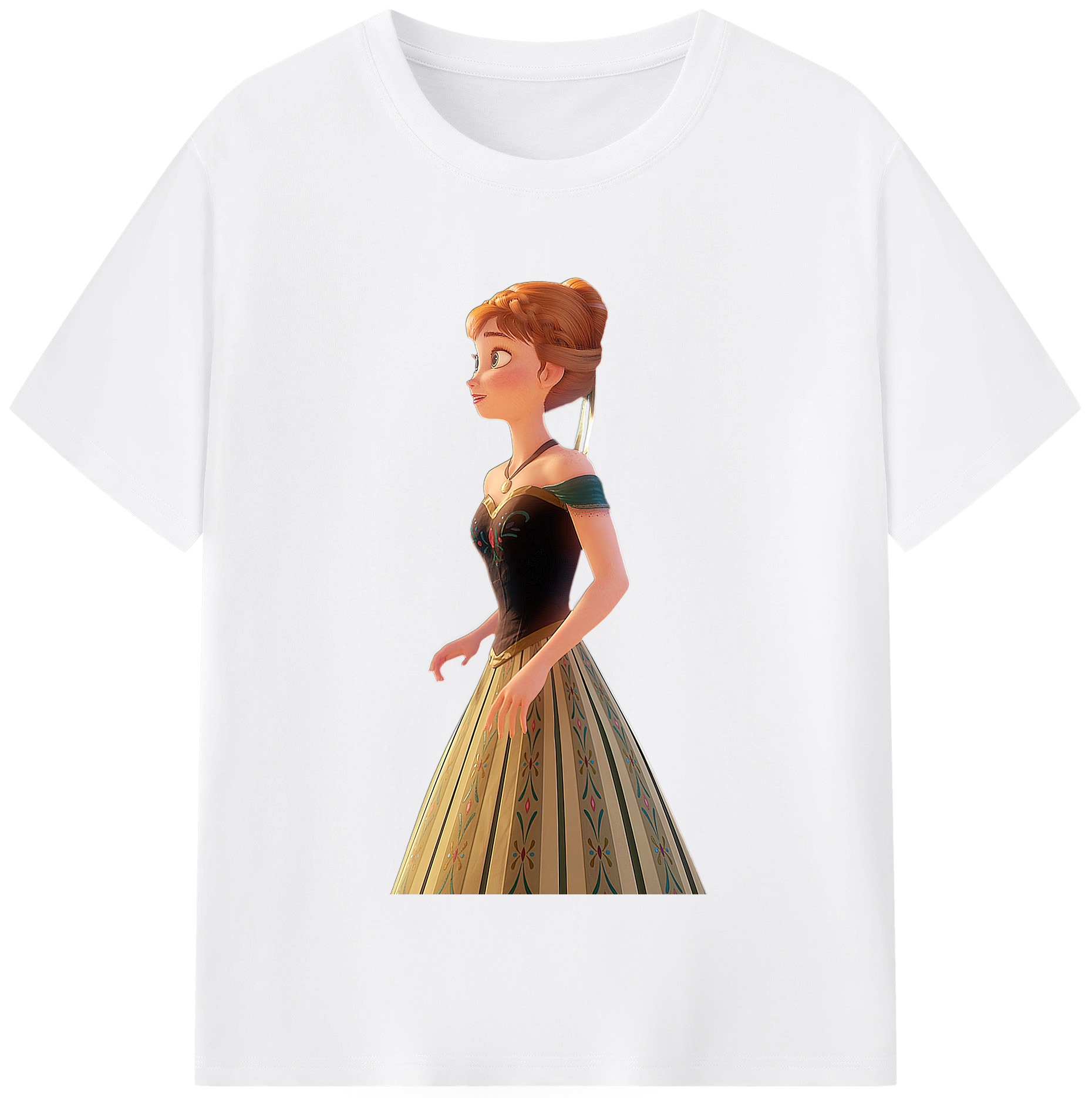 （画像用） アナと雪の女王 アンナ エルサ Frozen Anna Elsa 綿100％半袖Tシャツ（フロントプリント）