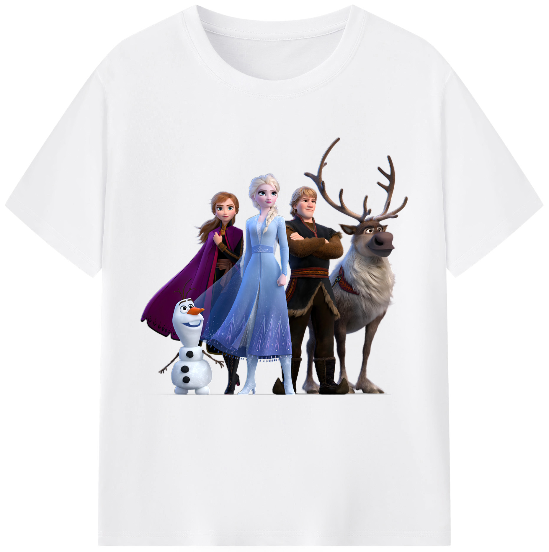 （画像用） アナと雪の女王 アンナ エルサ Frozen Anna Elsa 綿100％半袖Tシャツ（フロントプリント）