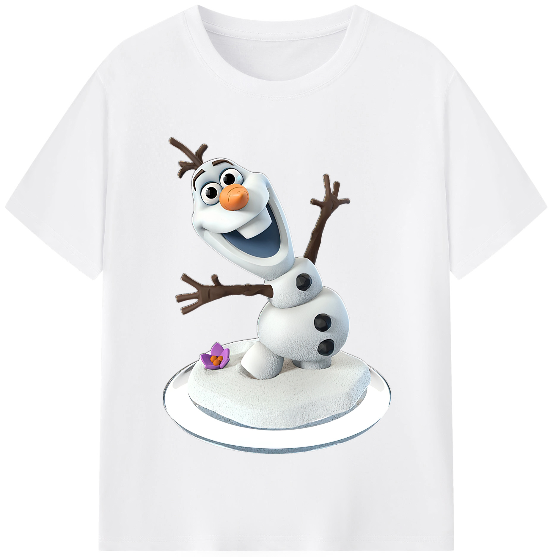 （画像用） アナと雪の女王 アンナ エルサ Frozen Anna Elsa 綿100％半袖Tシャツ（フロントプリント）