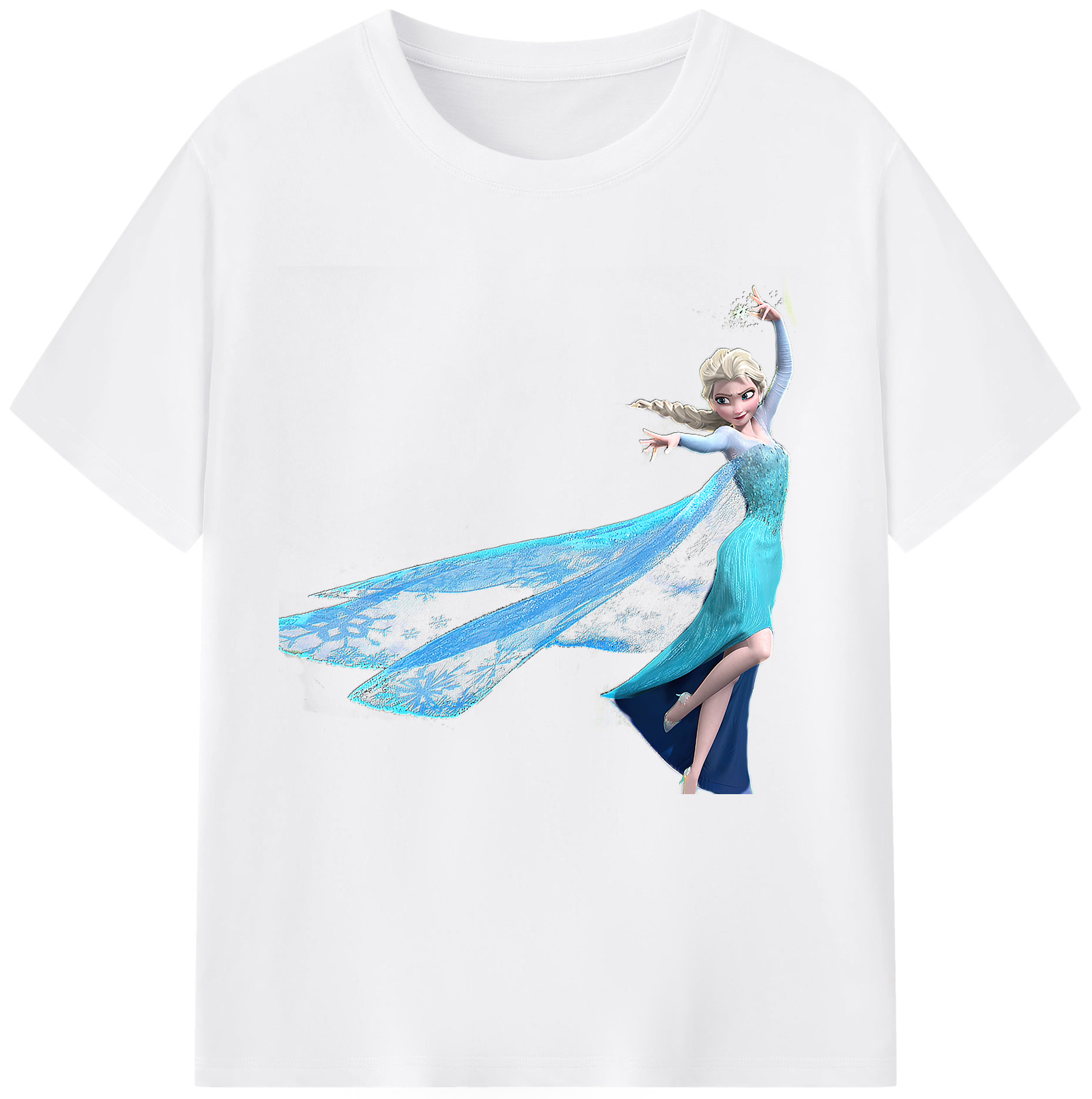 （画像用） アナと雪の女王 アンナ エルサ Frozen Anna Elsa 綿100％半袖Tシャツ（フロントプリント）