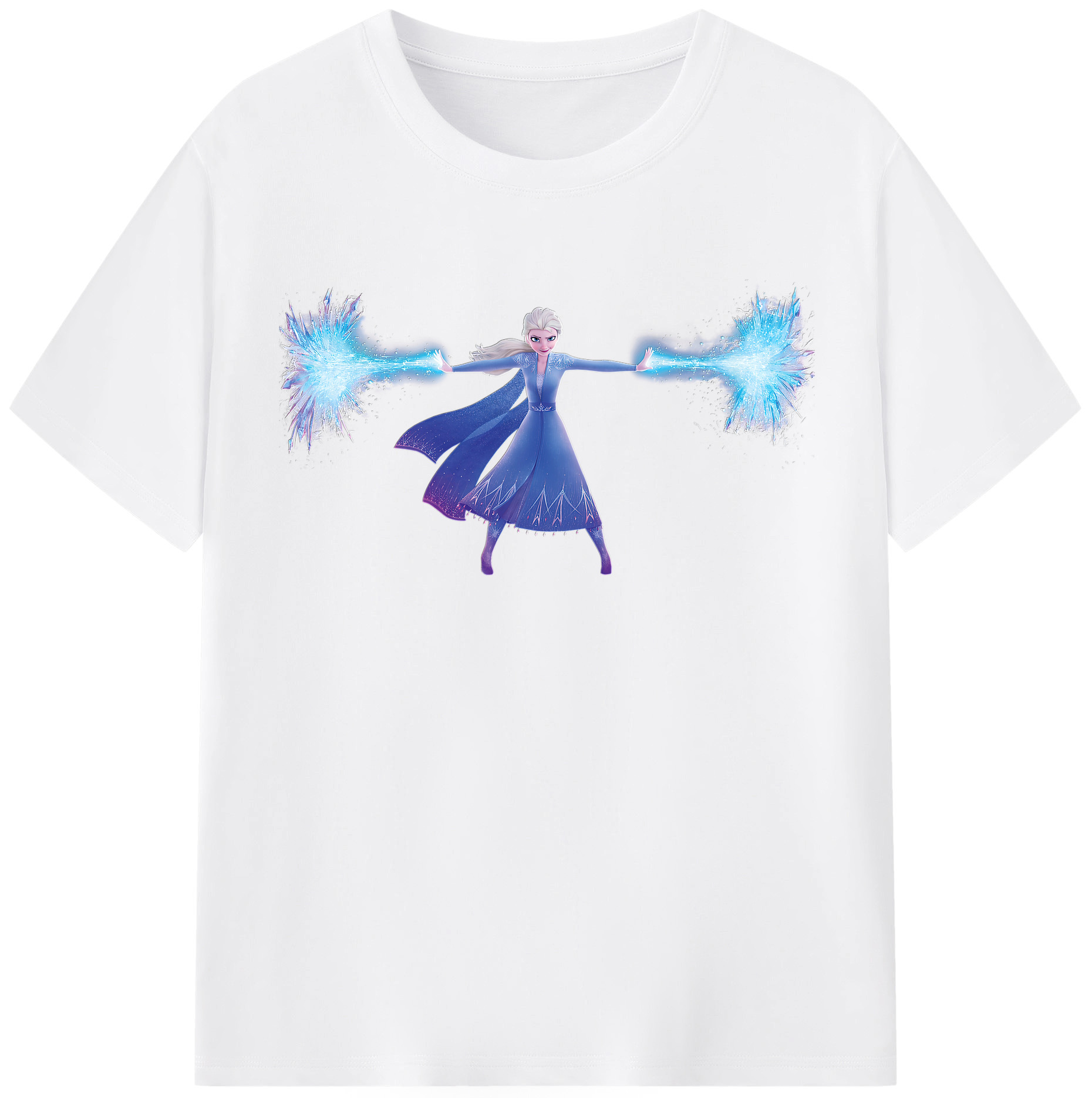 （画像用） アナと雪の女王 アンナ エルサ Frozen Anna Elsa 綿100％半袖Tシャツ（フロントプリント）