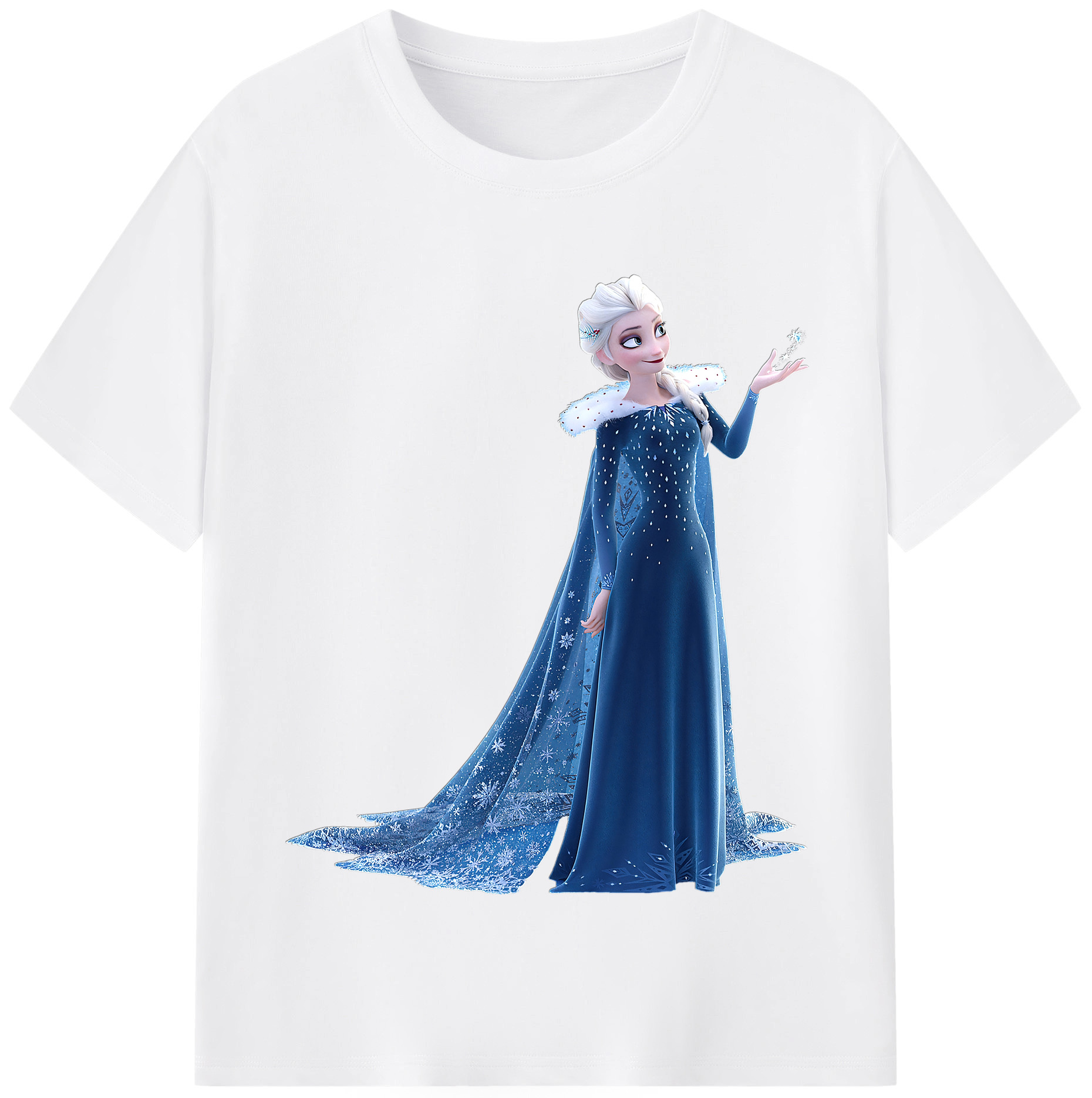 （画像用） アナと雪の女王 アンナ エルサ Frozen Anna Elsa 綿100％半袖Tシャツ（フロントプリント）