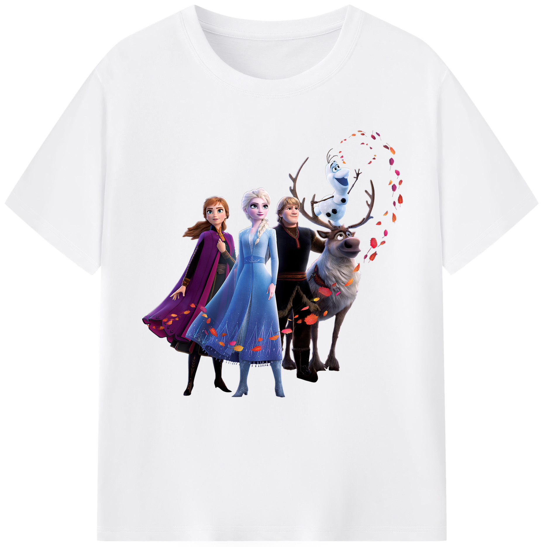 （画像用） アナと雪の女王 アンナ エルサ Frozen Anna Elsa 綿100％半袖Tシャツ（フロントプリント）