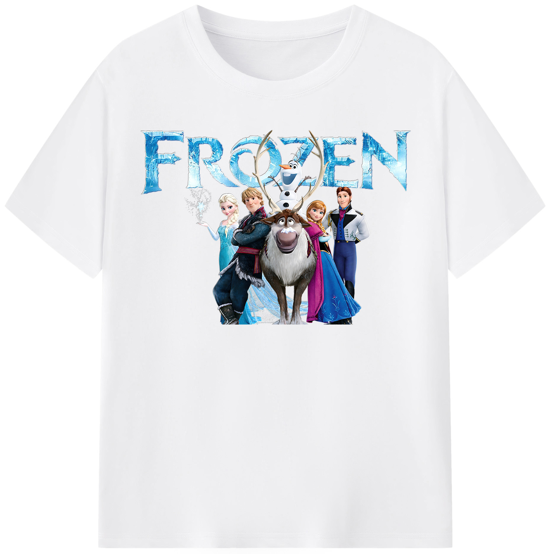 （画像用） アナと雪の女王 アンナ エルサ Frozen Anna Elsa 綿100％半袖Tシャツ（フロントプリント）