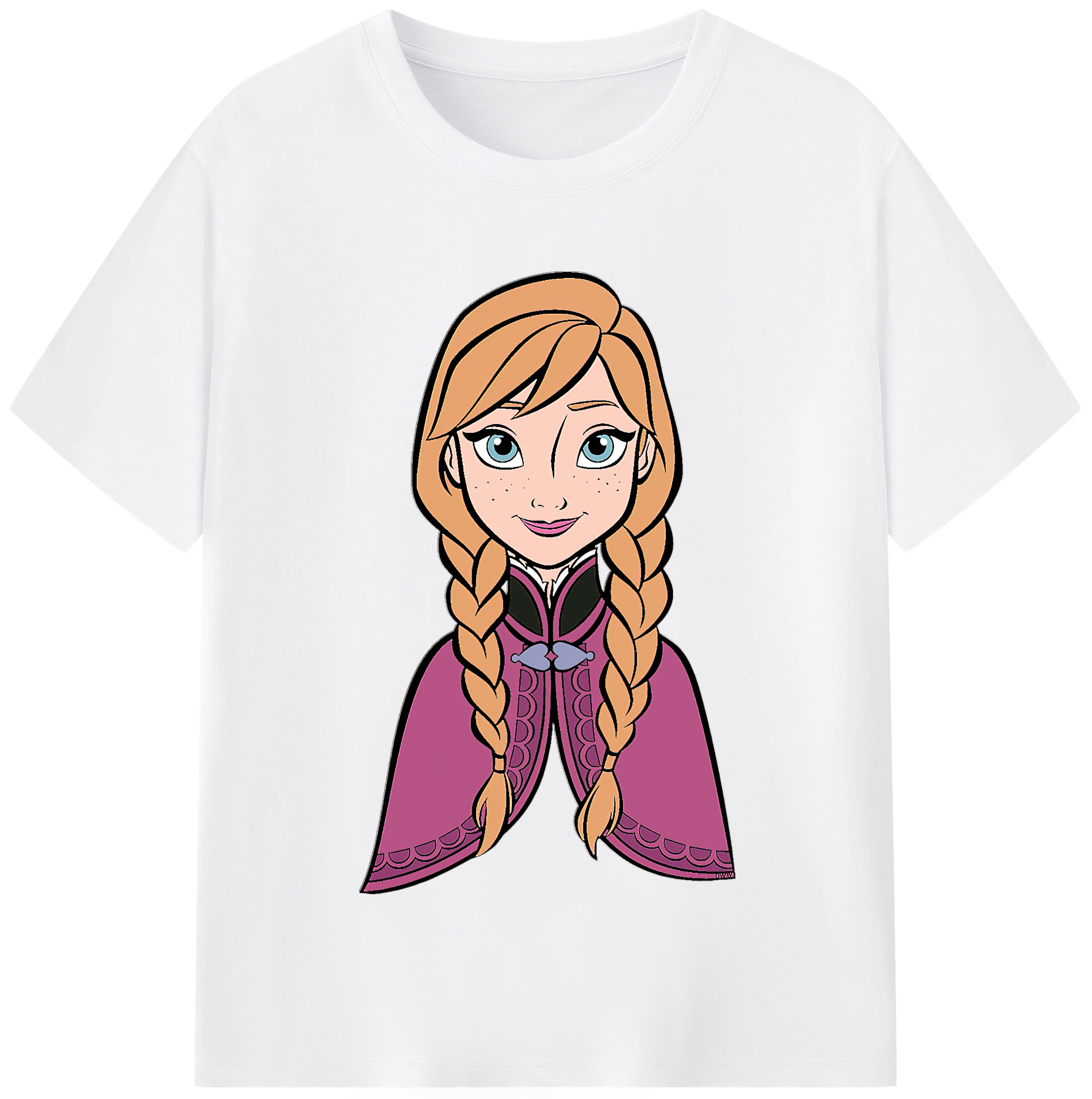 （画像用） アナと雪の女王 アンナ エルサ Frozen Anna Elsa 綿100％半袖Tシャツ（フロントプリント）