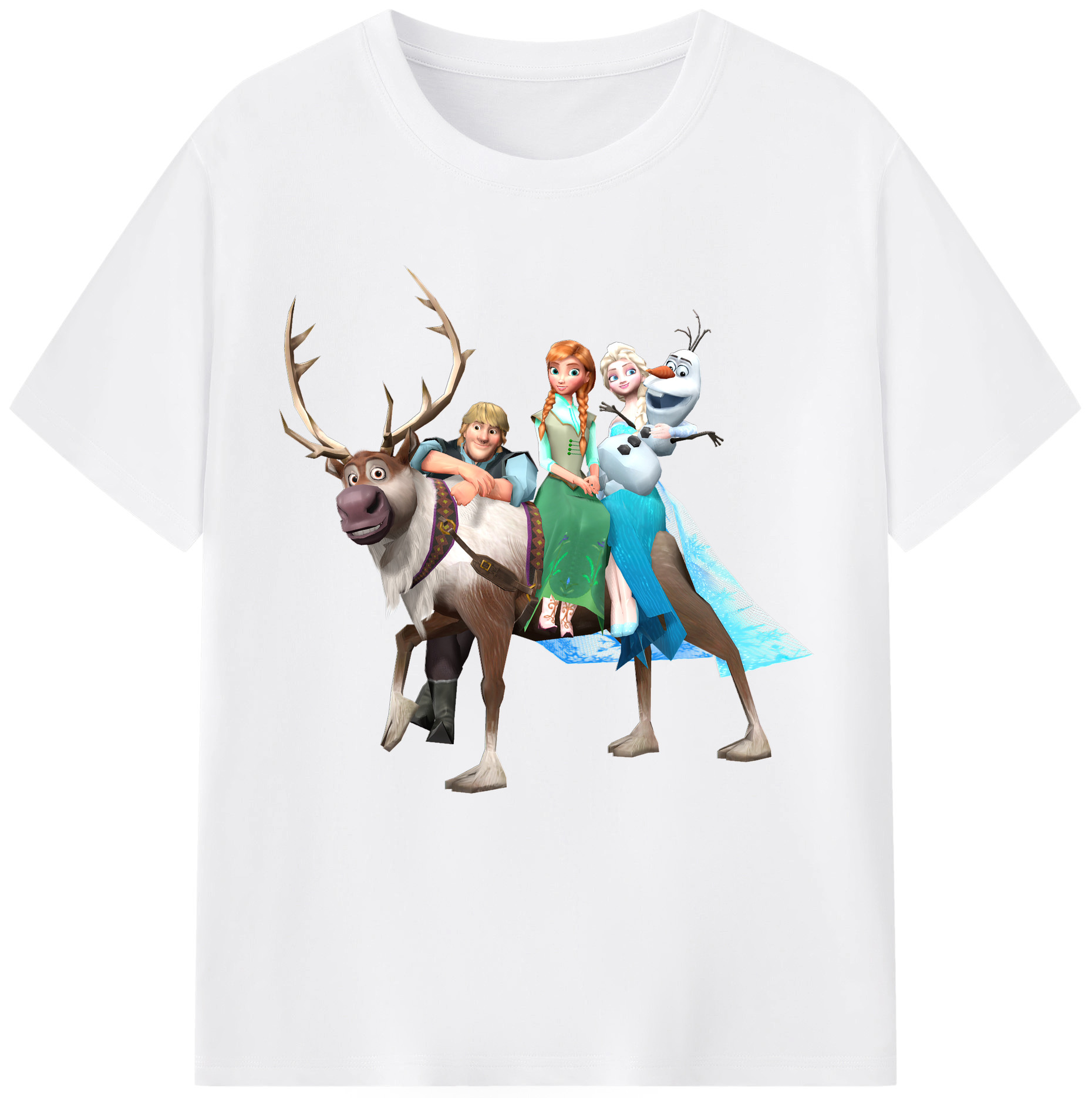 （画像用） アナと雪の女王 アンナ エルサ Frozen Anna Elsa 綿100％半袖Tシャツ（フロントプリント）