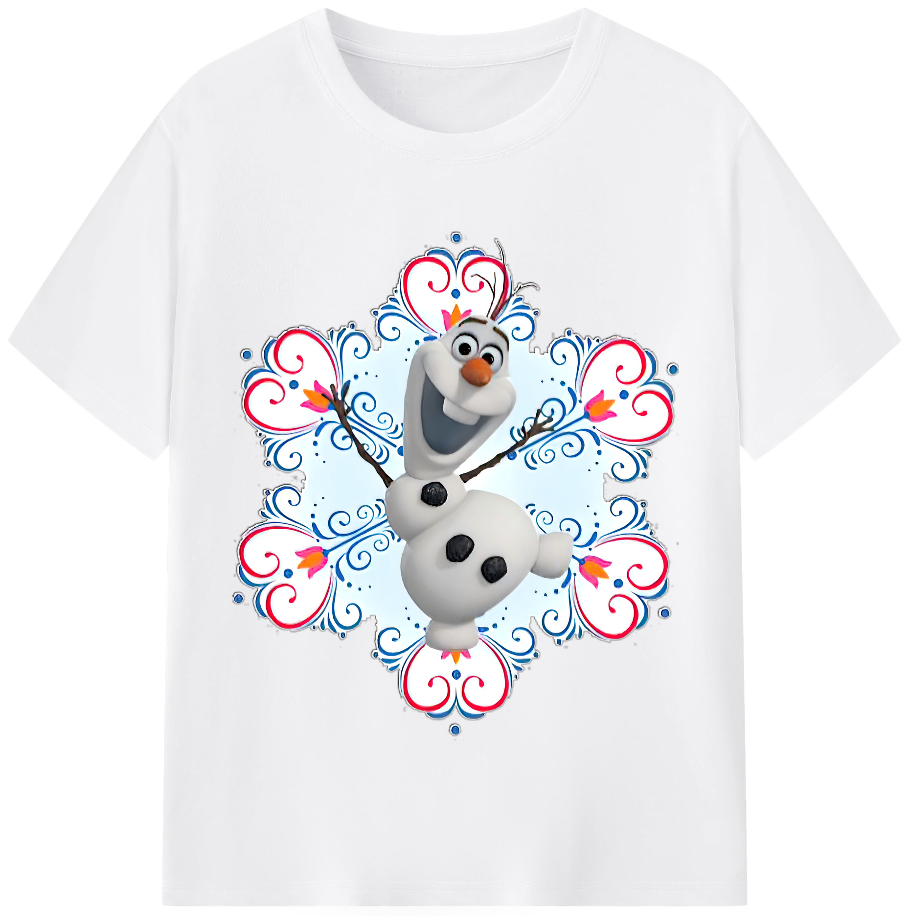 （画像用） アナと雪の女王 アンナ エルサ Frozen Anna Elsa 綿100％半袖Tシャツ（フロントプリント）