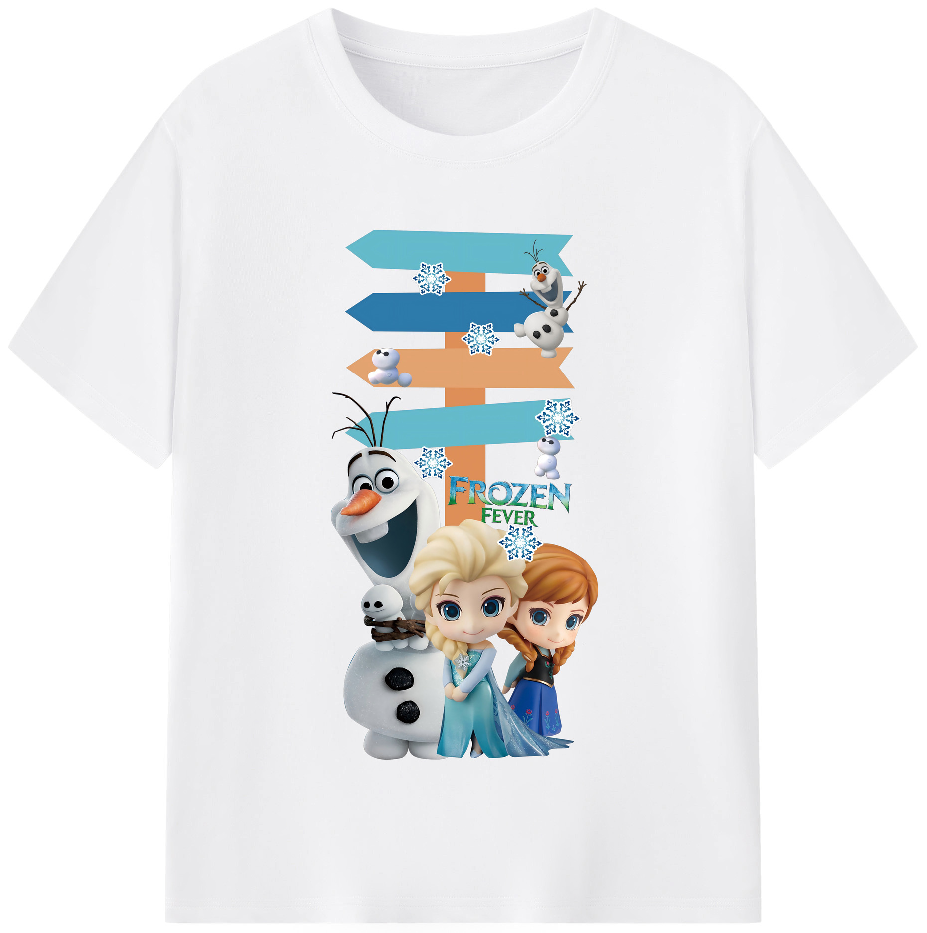 （画像用） アナと雪の女王 アンナ エルサ Frozen Anna Elsa 綿100％半袖Tシャツ（フロントプリント）