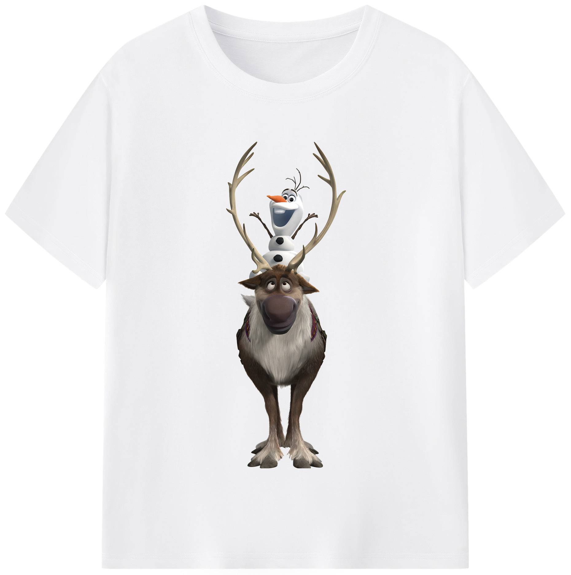 （画像用） アナと雪の女王 アンナ エルサ Frozen Anna Elsa 綿100％半袖Tシャツ（フロントプリント）