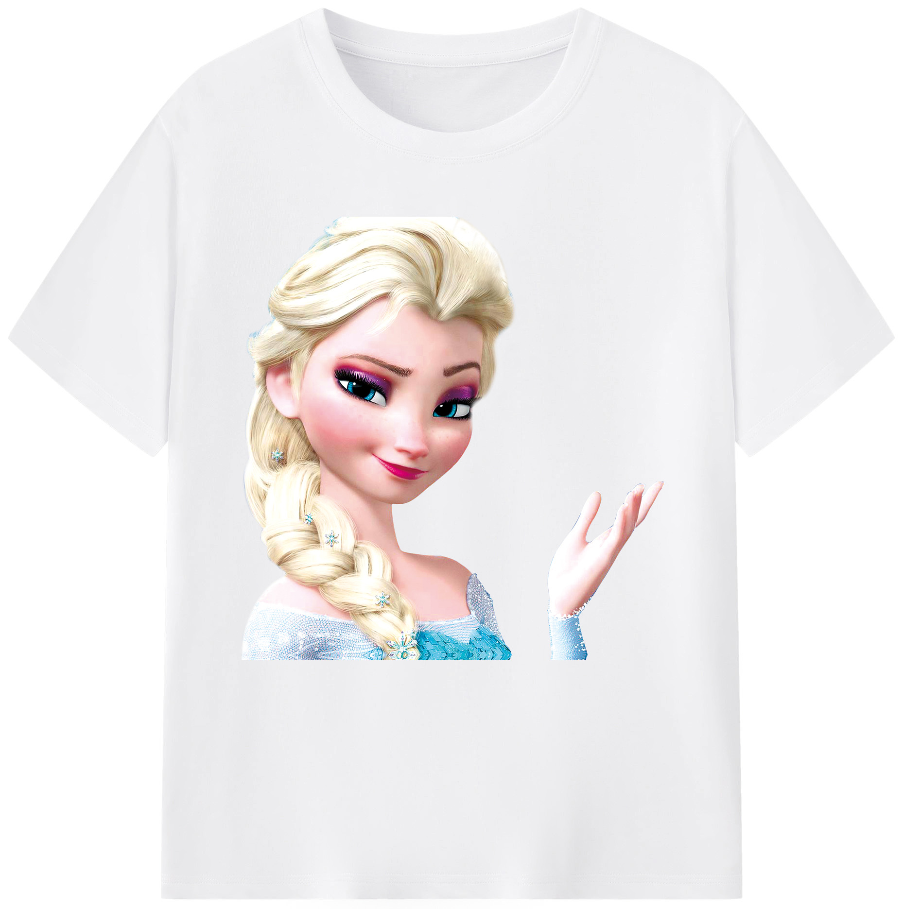 （画像用） アナと雪の女王 アンナ エルサ Frozen Anna Elsa 綿100％半袖Tシャツ（フロントプリント）